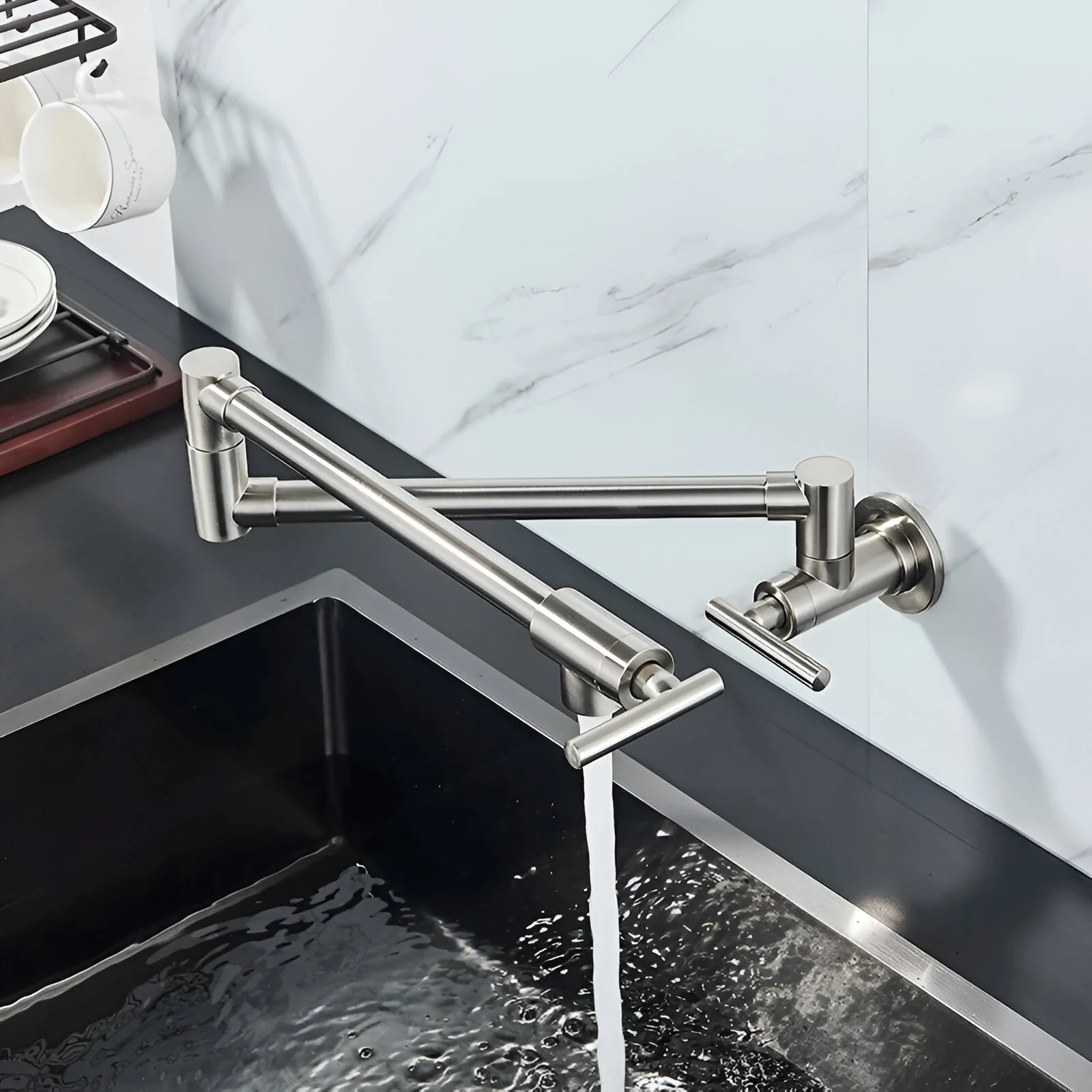 Jorstad - Wall Mounted Kitchen Faucet Modern Foldable Cold Only Pot Filler - Image 6