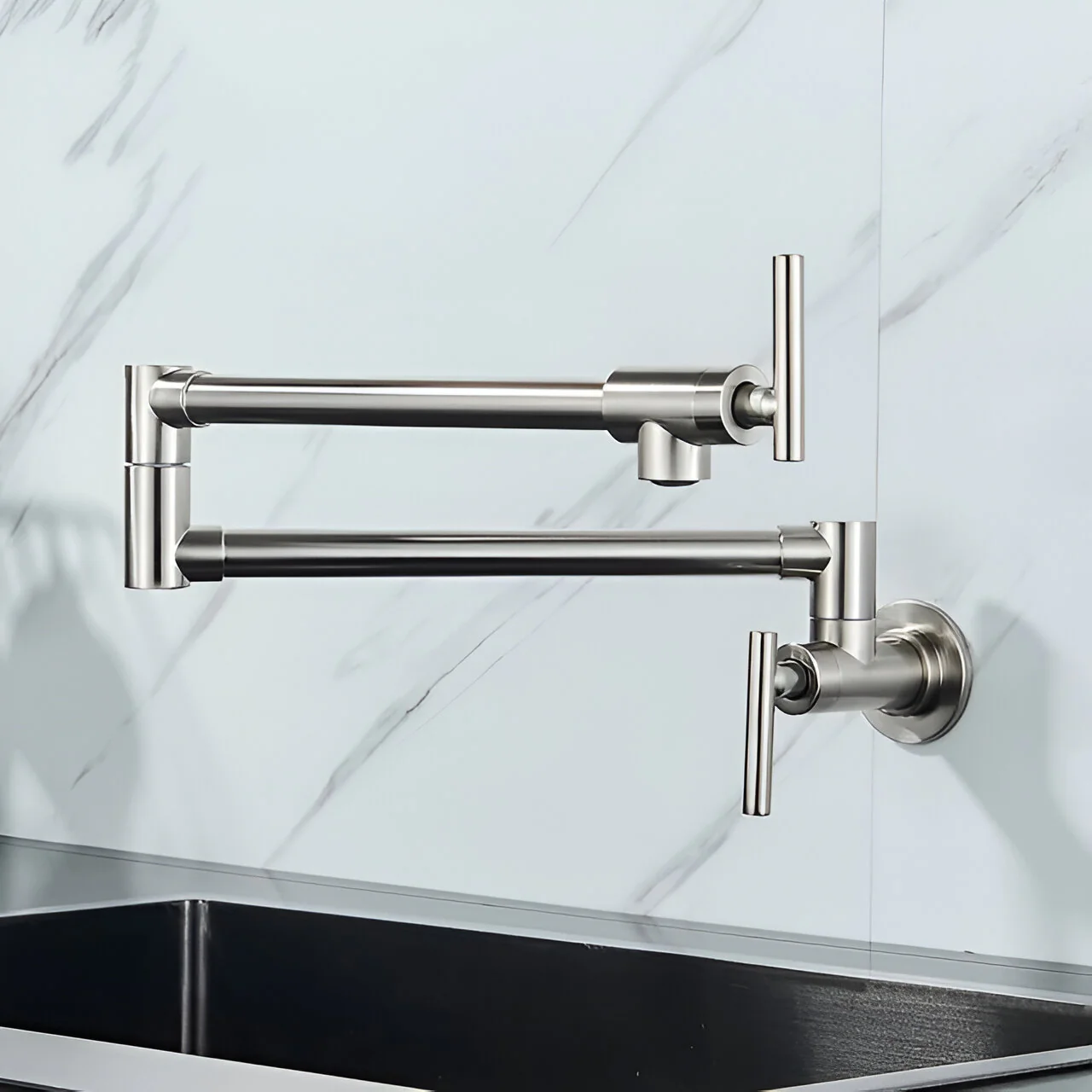 Jorstad - Wall Mounted Kitchen Faucet Modern Foldable Cold Only Pot Filler - Image 9