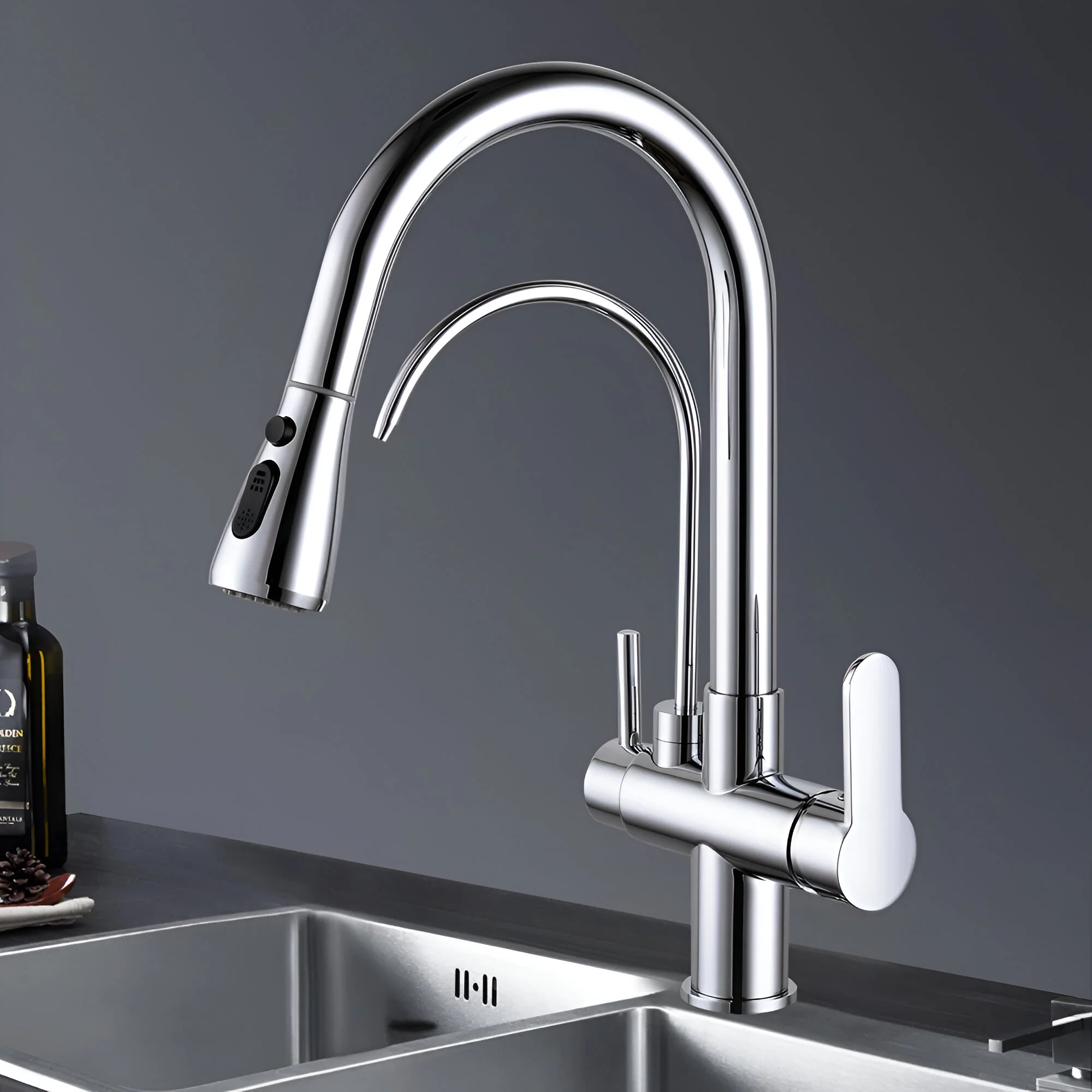 Karlstad - Three-Way Kitchen Faucet with Filter Tap & Pull-Down Spout for Kitchen Sink - Image 10