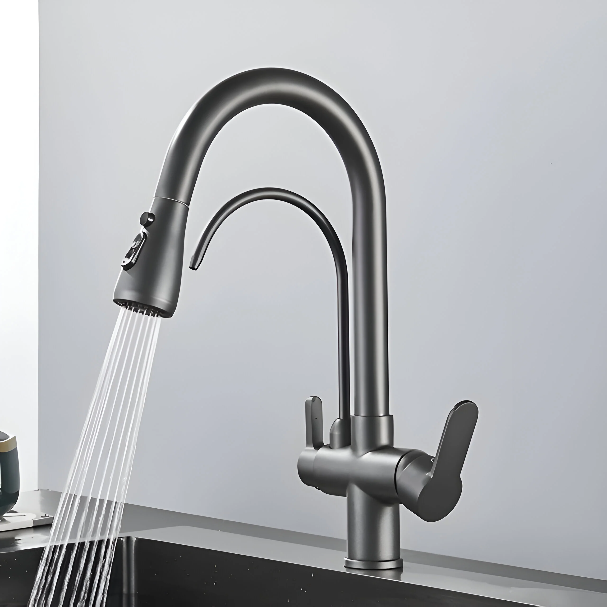 Karlstad - Three-Way Kitchen Faucet with Filter Tap & Pull-Down Spout for Kitchen Sink - Image 14