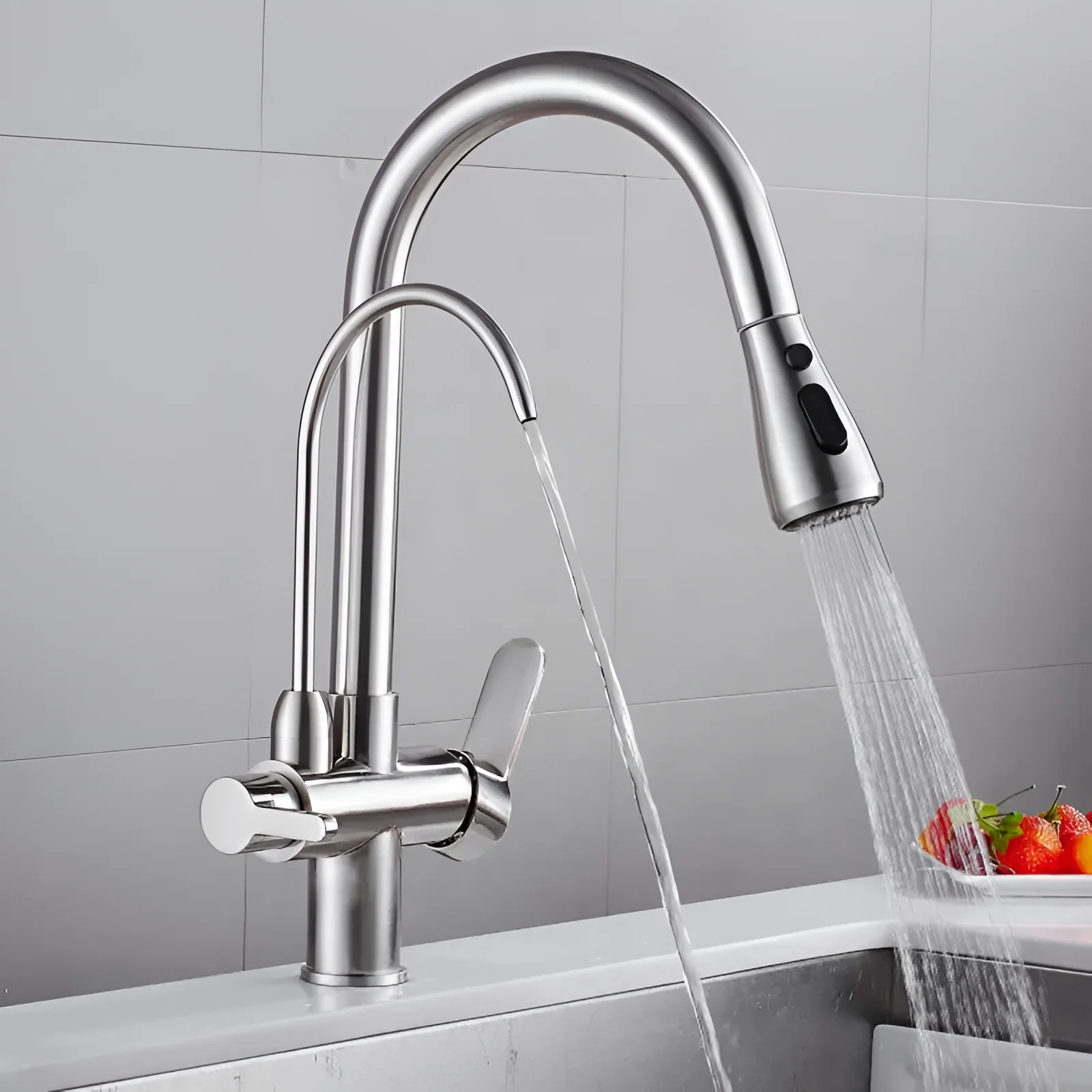 Karlstad - Three-Way Kitchen Faucet with Filter Tap & Pull-Down Spout for Kitchen Sink - Image 6