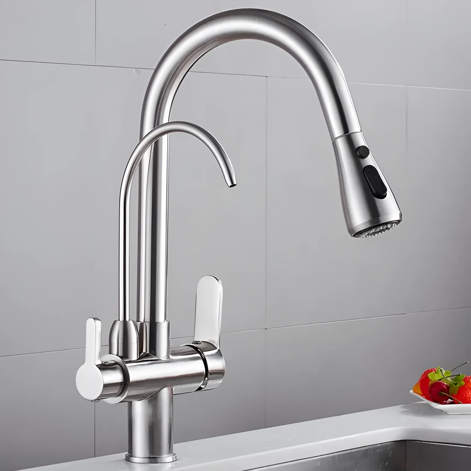 Karlstad - Three-Way Kitchen Faucet with Filter Tap & Pull-Down Spout for Kitchen Sink - Image 7