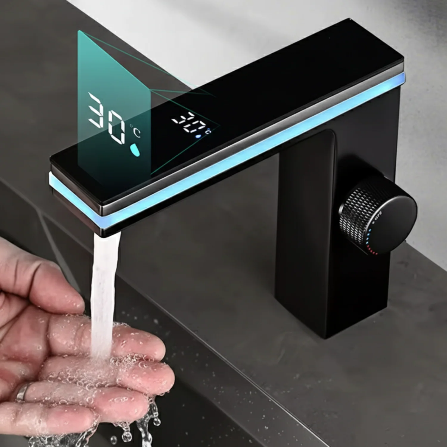 Kebnekaise - Digital Display Celsius Bathroom Basin Faucet with Intelligent LED - Image 3