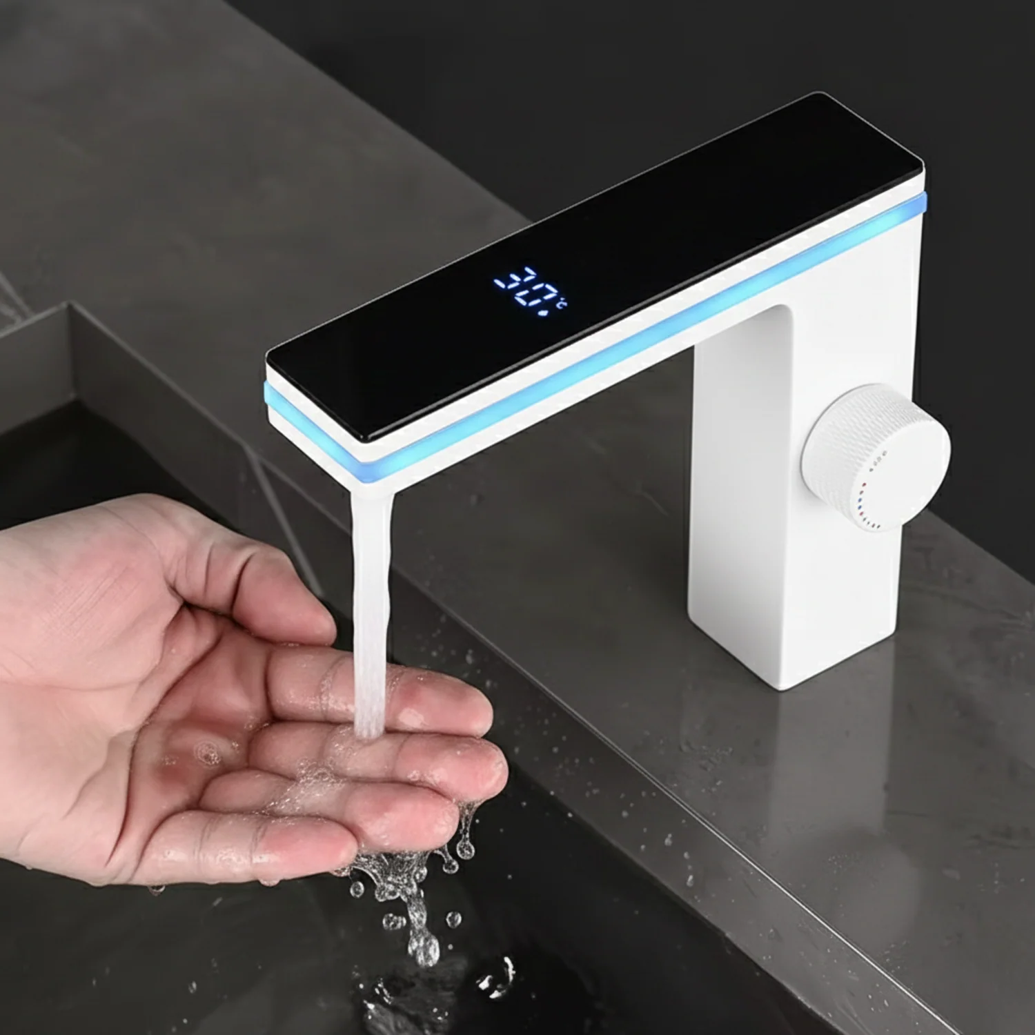 Kebnekaise - Digital Display Celsius Bathroom Basin Faucet with Intelligent LED - Image 7