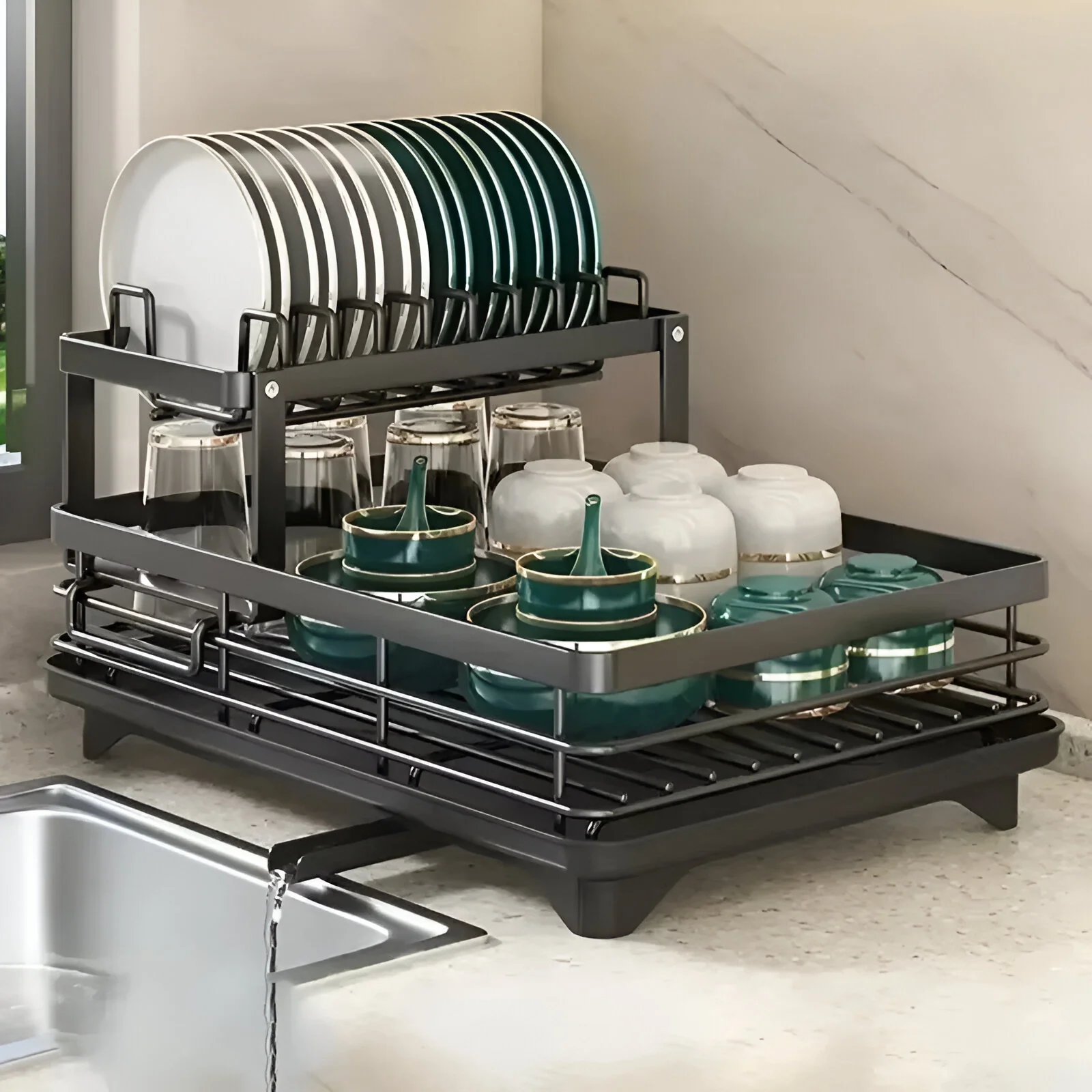 Kitchen Dish Rack 16.7" - Image 3
