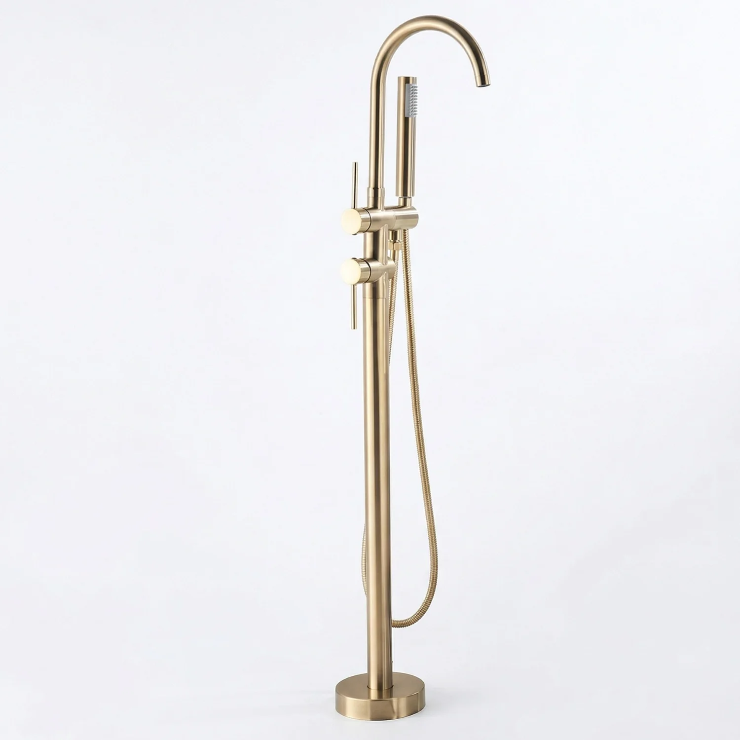 Klaralven - Bathtub Shower Faucet Set Floor Standing Shower System with 360 Swivel Spout Bathroom Bath Bathtub Mixer - Image 19