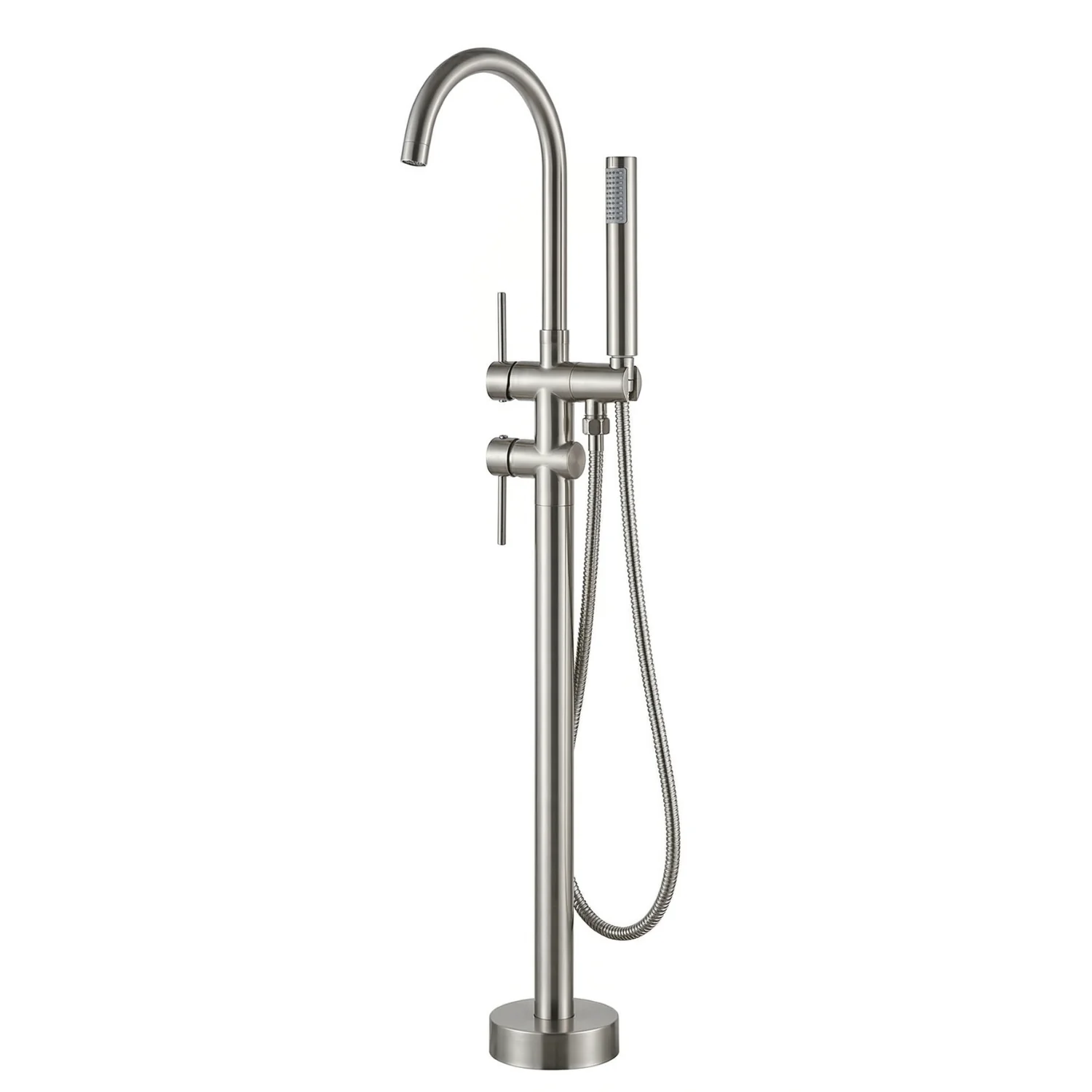 Klaralven - Bathtub Shower Faucet Set Floor Standing Shower System with 360 Swivel Spout Bathroom Bath Bathtub Mixer - Image 22