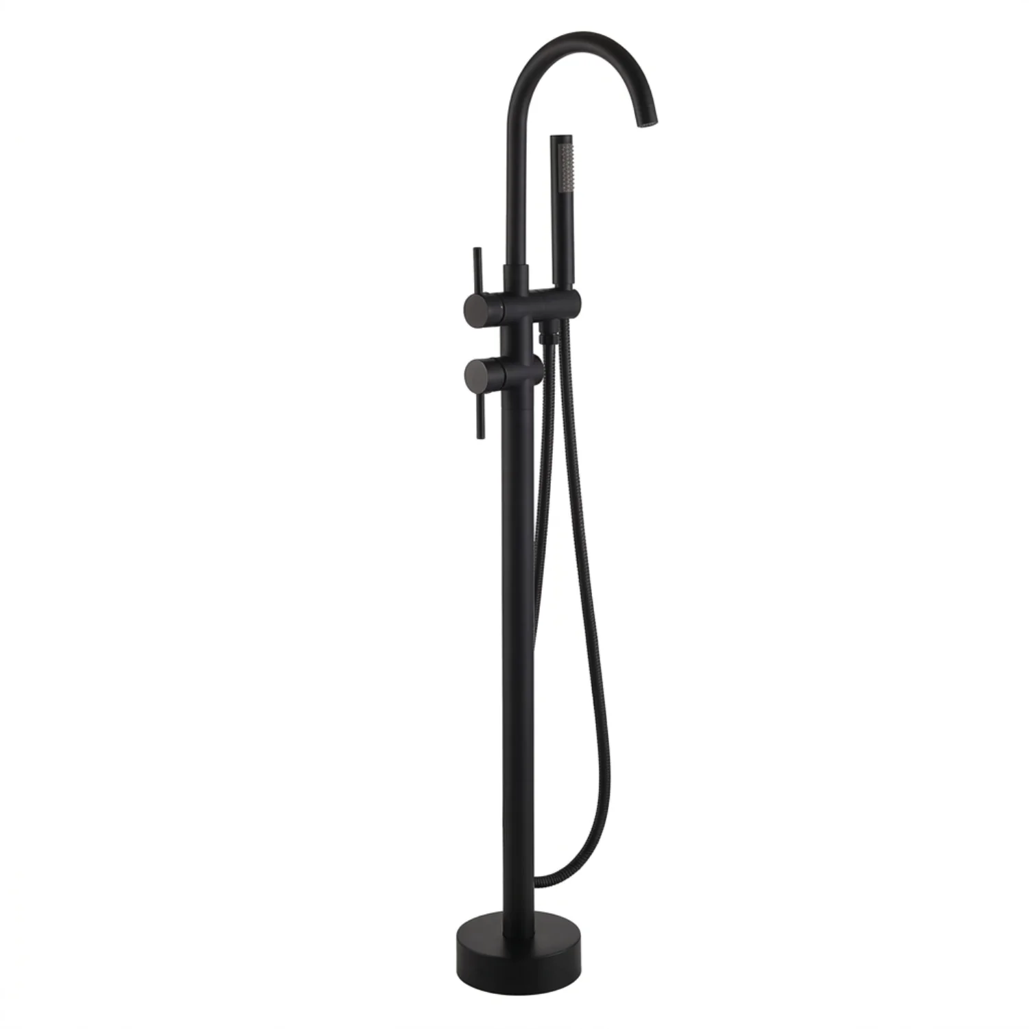 Klaralven - Bathtub Shower Faucet Set Floor Standing Shower System with 360 Swivel Spout Bathroom Bath Bathtub Mixer - Image 4