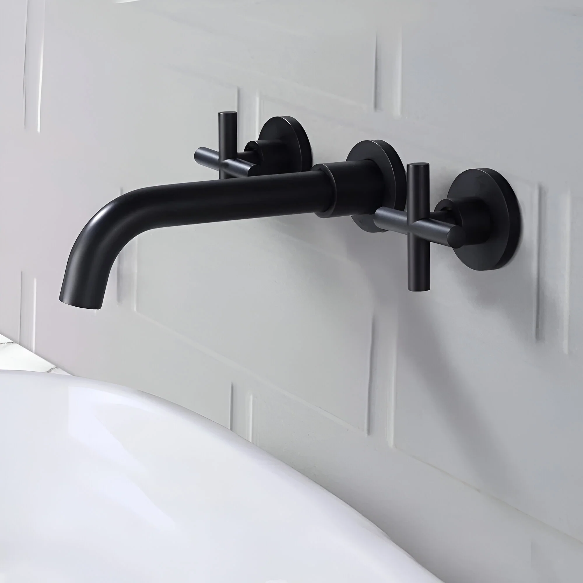 Lovasen - Wall Mounted Double Handle Hot & Cold Rotatable Faucet for Bathroom Sink - Image 10