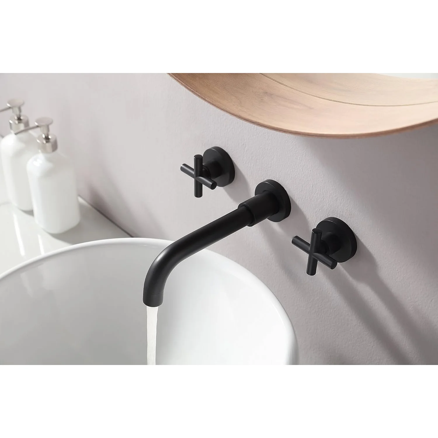 Lovasen - Wall Mounted Double Handle Hot & Cold Rotatable Faucet for Bathroom Sink - Image 11