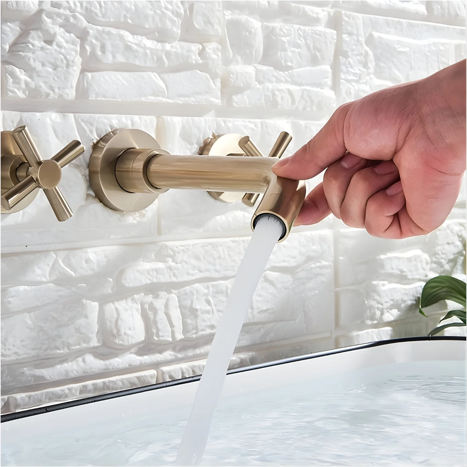 Lovasen - Wall Mounted Double Handle Hot & Cold Rotatable Faucet for Bathroom Sink - Image 17