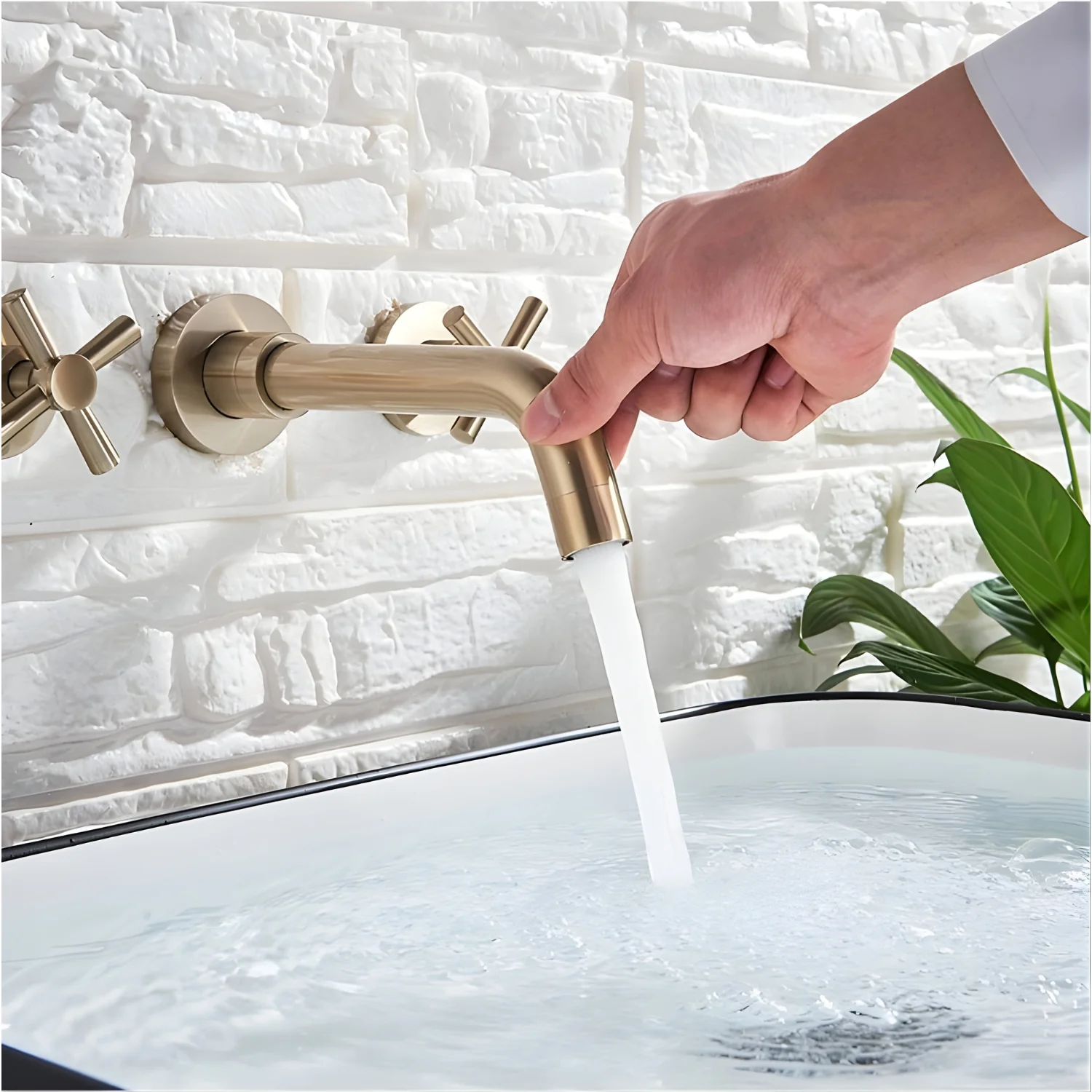 Lovasen - Wall Mounted Double Handle Hot & Cold Rotatable Faucet for Bathroom Sink - Image 18