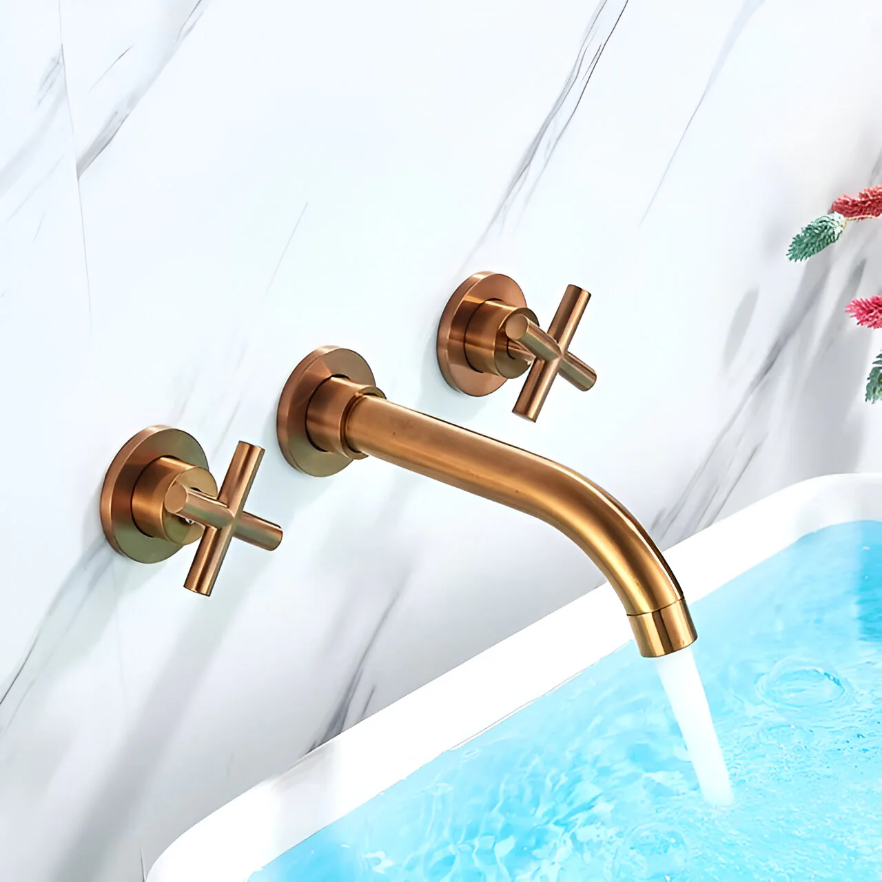 Lovasen - Wall Mounted Double Handle Hot & Cold Rotatable Faucet for Bathroom Sink - Image 20