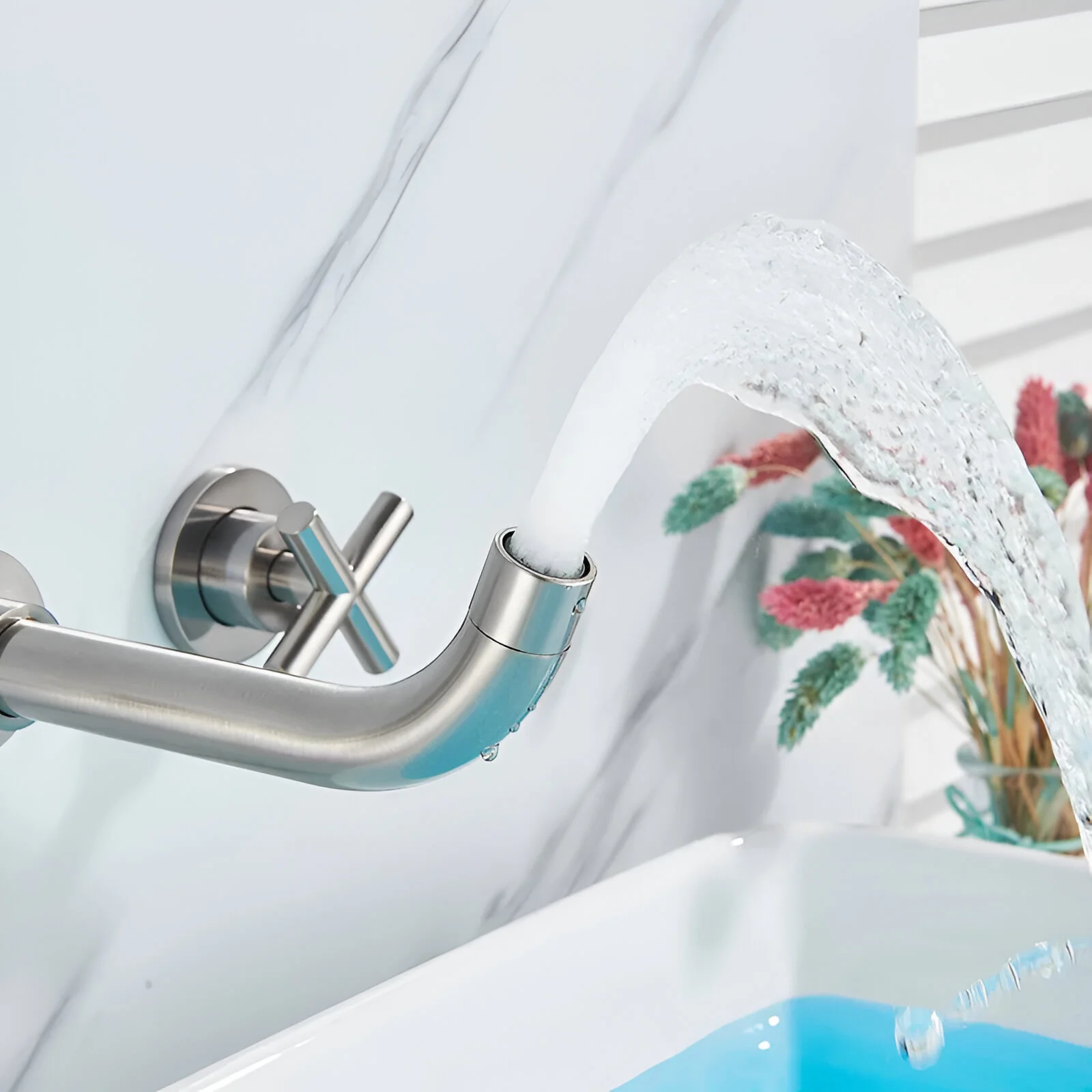 Lovasen - Wall Mounted Double Handle Hot & Cold Rotatable Faucet for Bathroom Sink - Image 21