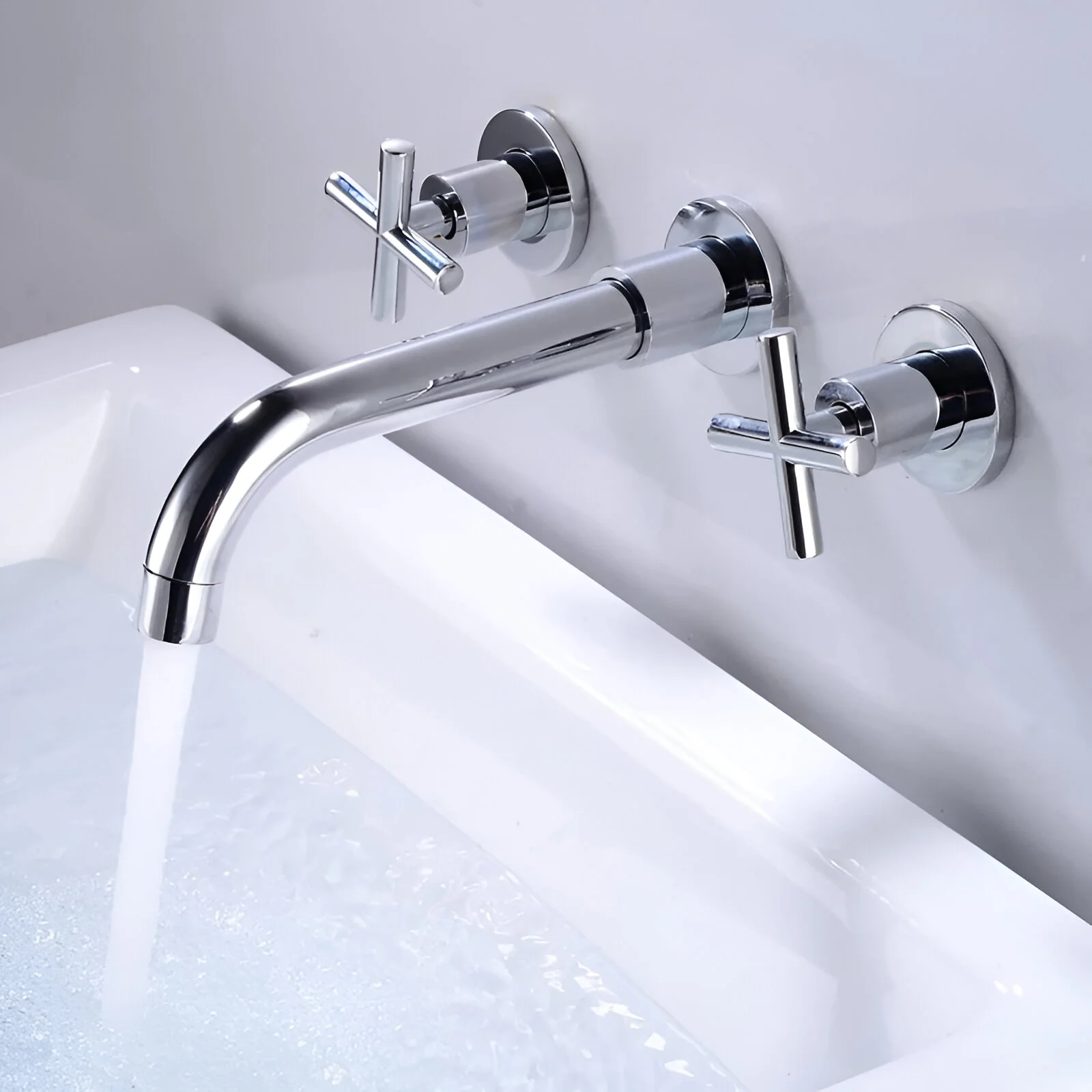 Lovasen - Wall Mounted Double Handle Hot & Cold Rotatable Faucet for Bathroom Sink - Image 8