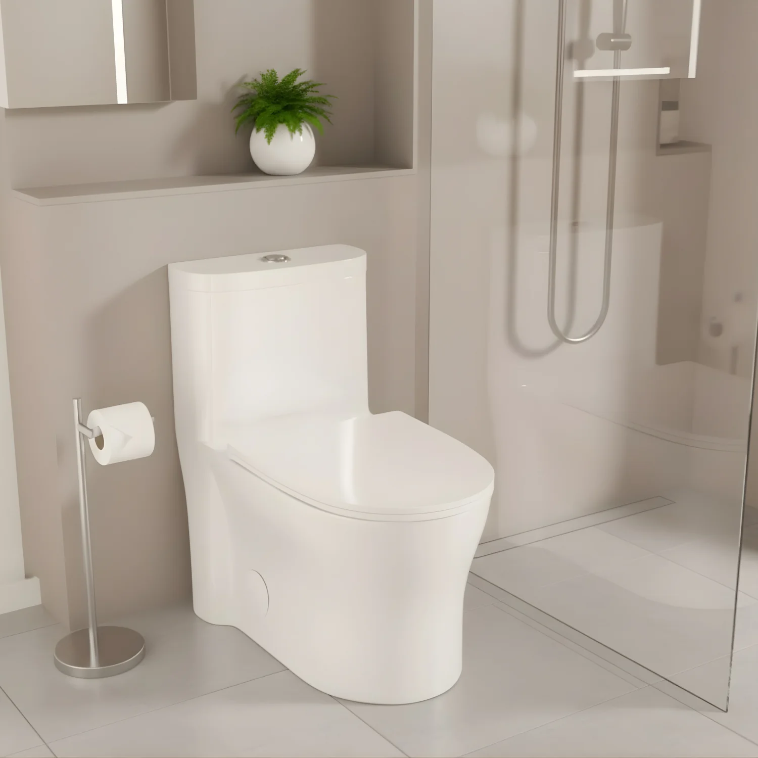 Lyngen - Soft Closing Seat Concealed Tank Elongated Bowl Floor Mounted Installation Ceramic One-Piece Dual Flush Toilet - Image 10