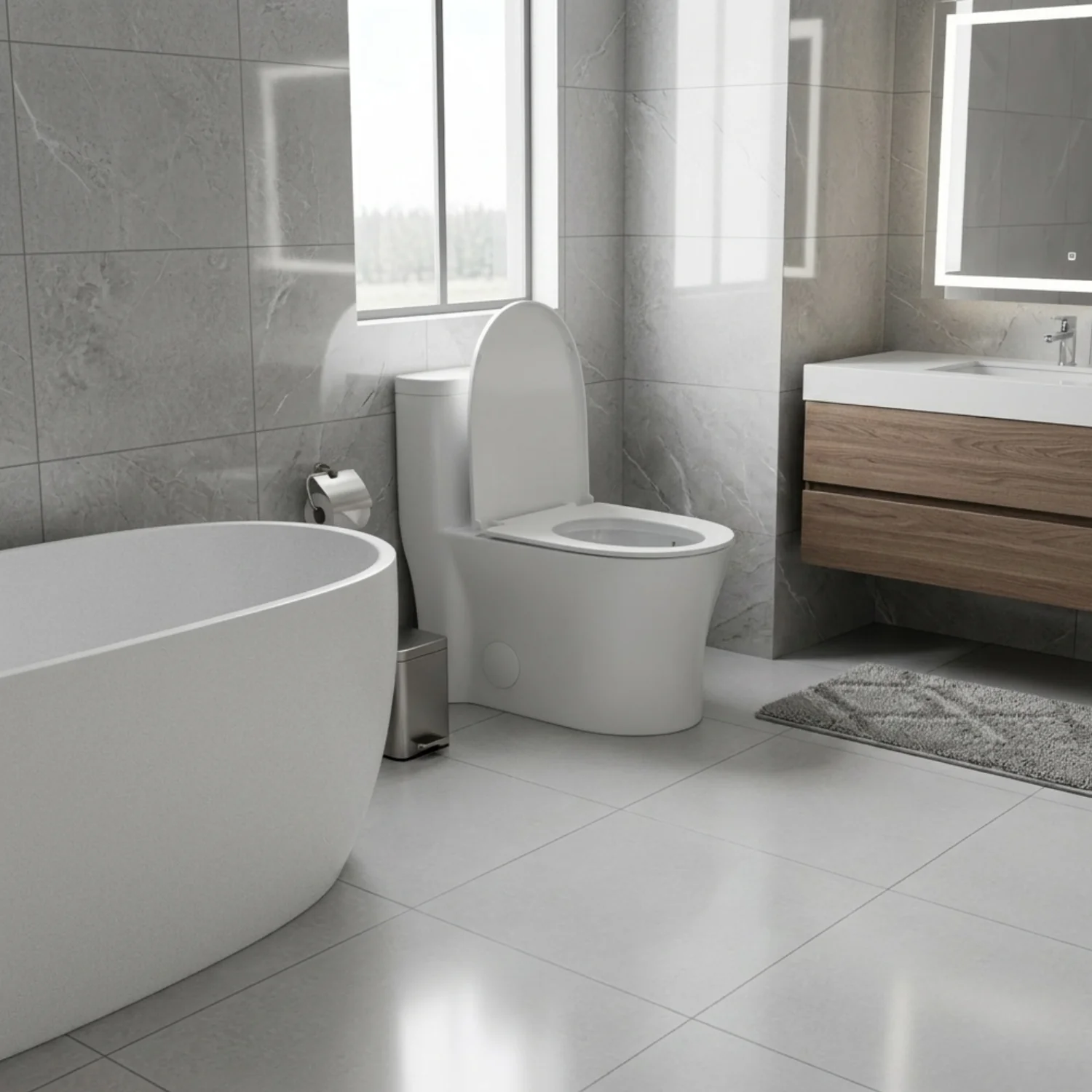 Lyngen - Soft Closing Seat Concealed Tank Elongated Bowl Floor Mounted Installation Ceramic One-Piece Dual Flush Toilet - Image 11