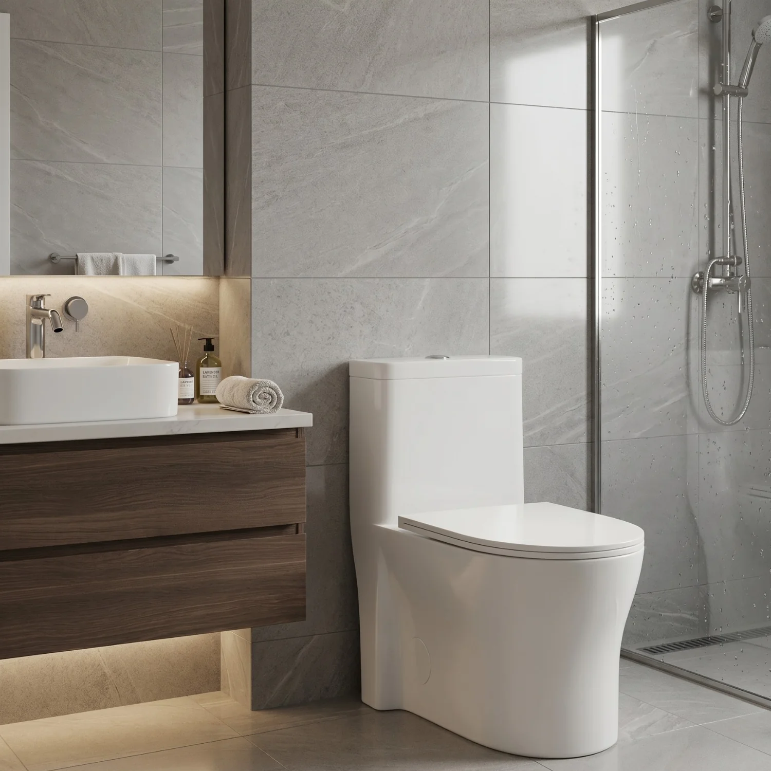 Lyngen - Soft Closing Seat Concealed Tank Elongated Bowl Floor Mounted Installation Ceramic One-Piece Dual Flush Toilet - Image 12