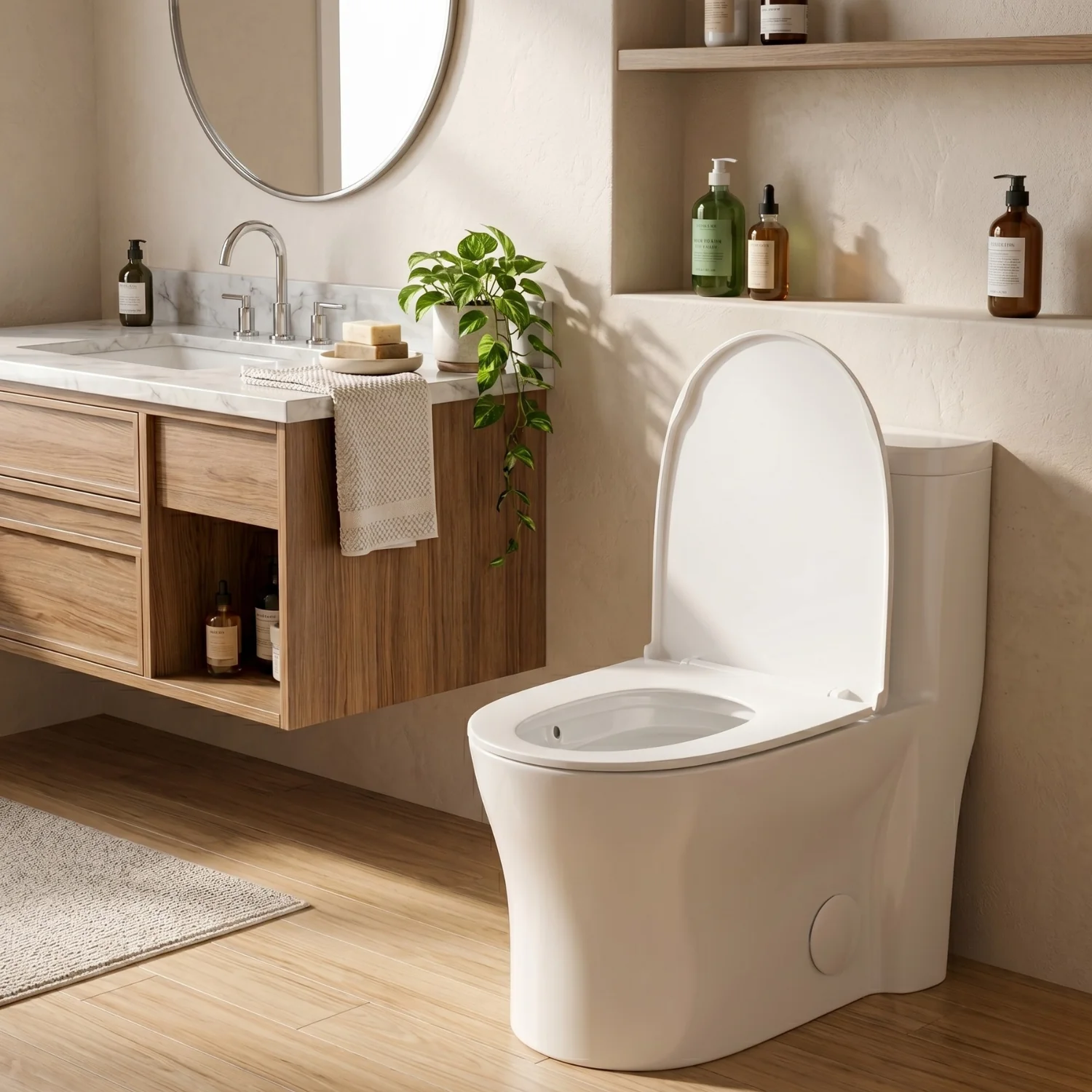 Lyngen - Soft Closing Seat Concealed Tank Elongated Bowl Floor Mounted Installation Ceramic One-Piece Dual Flush Toilet - Image 3