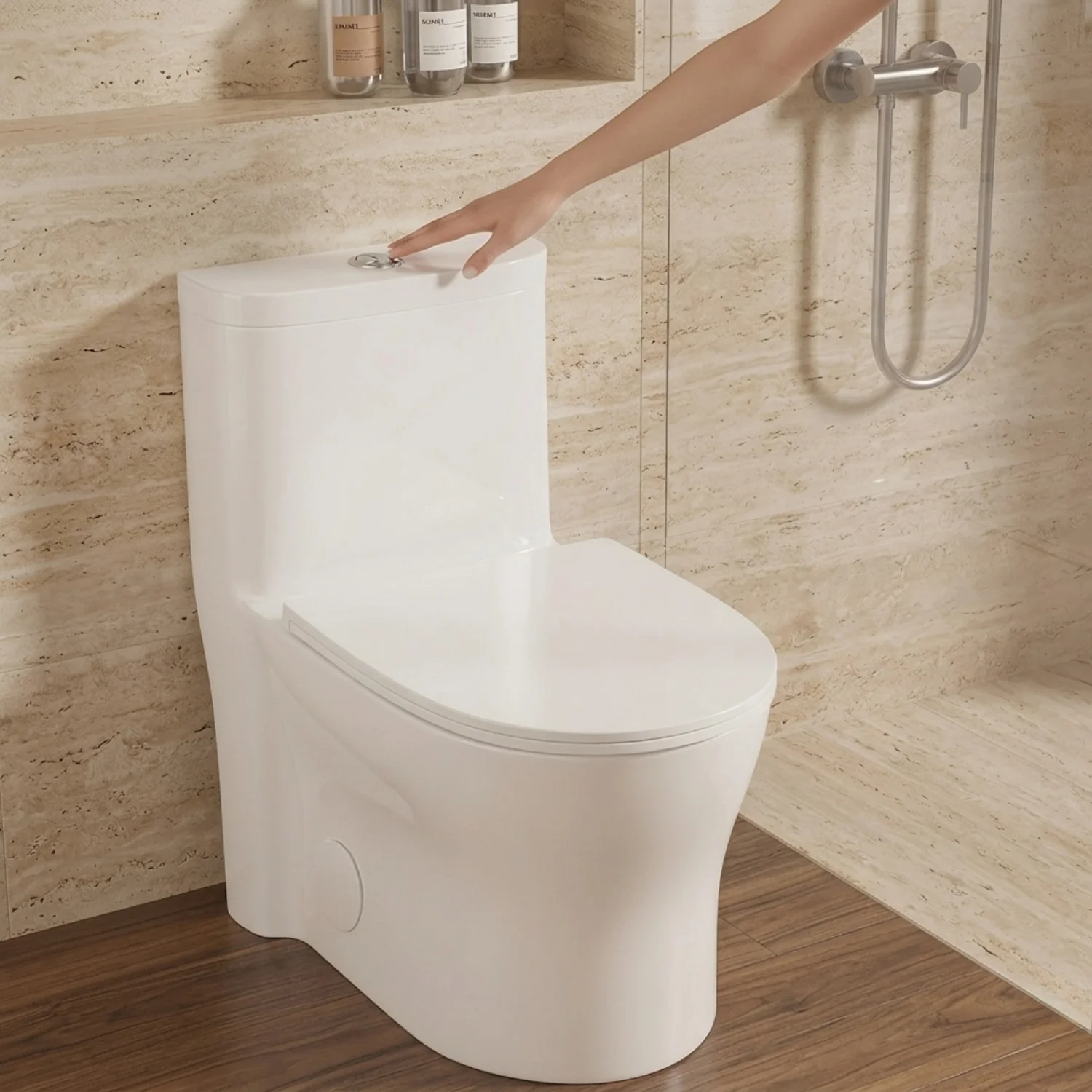 Lyngen - Soft Closing Seat Concealed Tank Elongated Bowl Floor Mounted Installation Ceramic One-Piece Dual Flush Toilet - Image 4