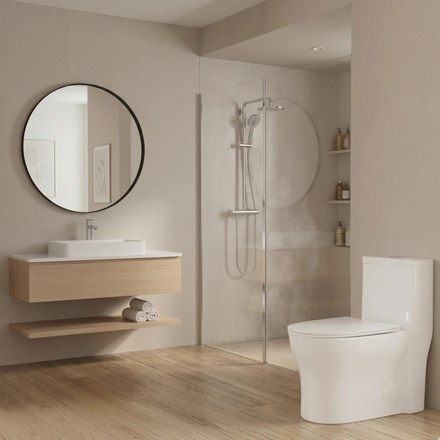 Lyngen - Soft Closing Seat Concealed Tank Elongated Bowl Floor Mounted Installation Ceramic One-Piece Dual Flush Toilet - Image 5