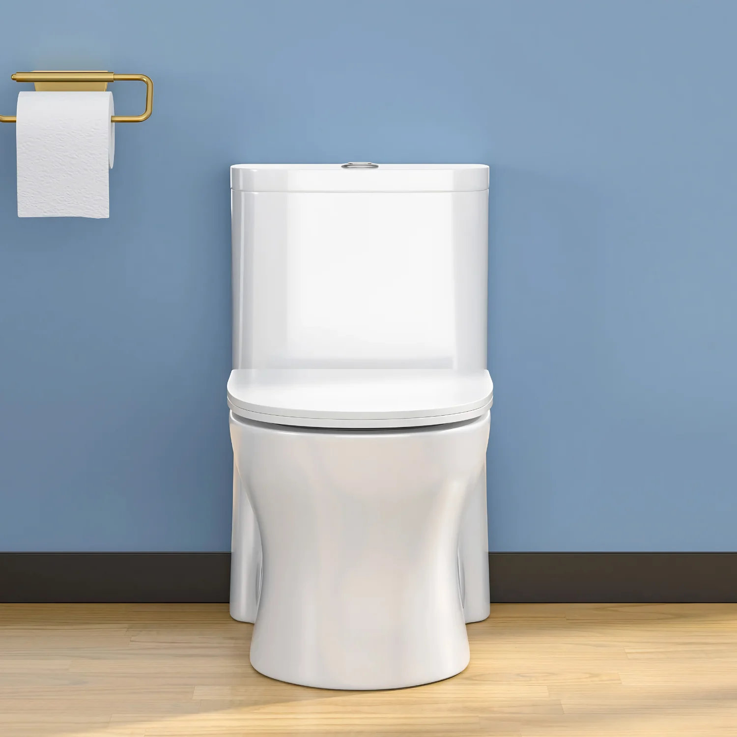 Lyngen - Soft Closing Seat Concealed Tank Elongated Bowl Floor Mounted Installation Ceramic One-Piece Dual Flush Toilet - Image 8