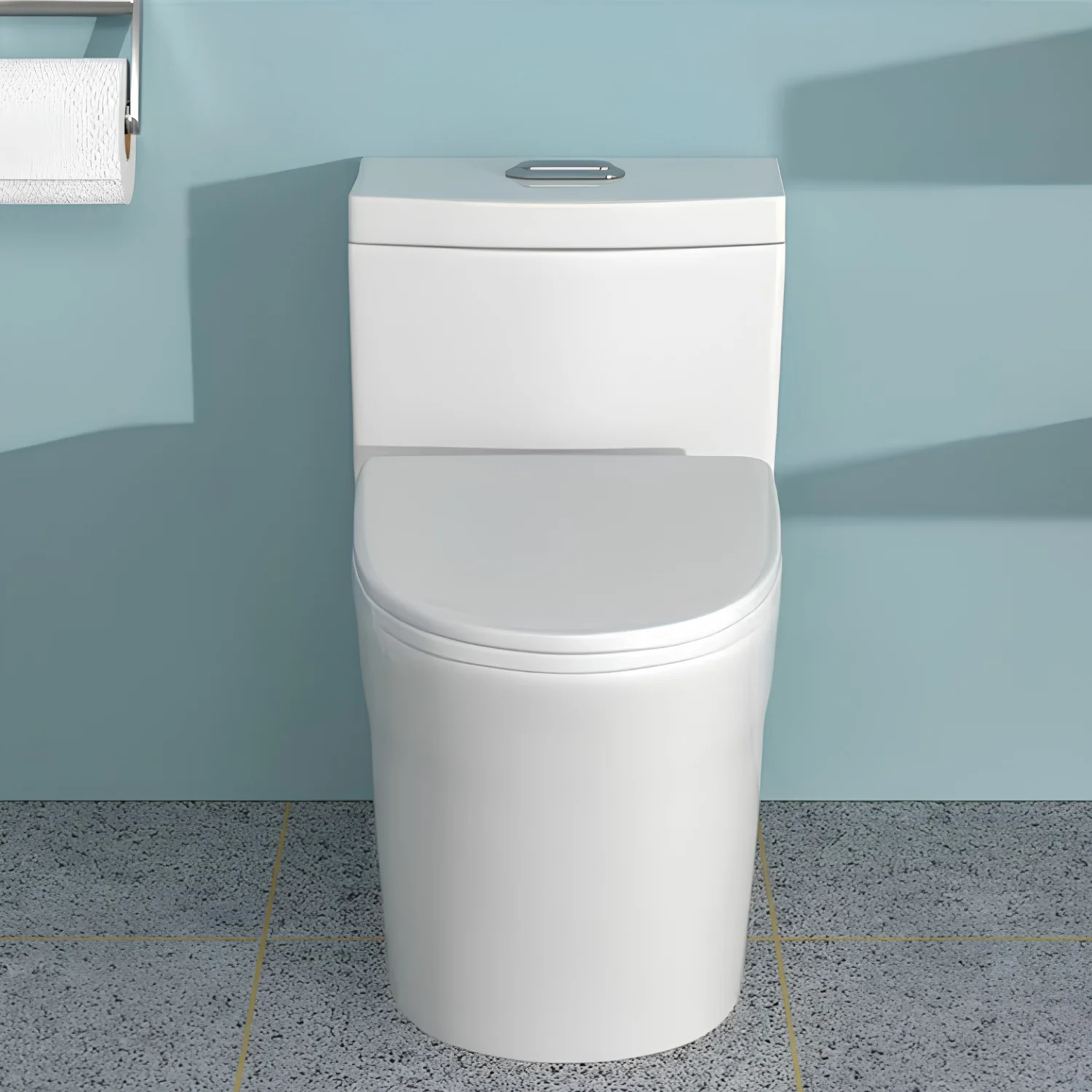 Are - One-Piece 1.1/1.6 GPF Dual Flush Round Toilet in White Soft Close Seat Included - Image 13