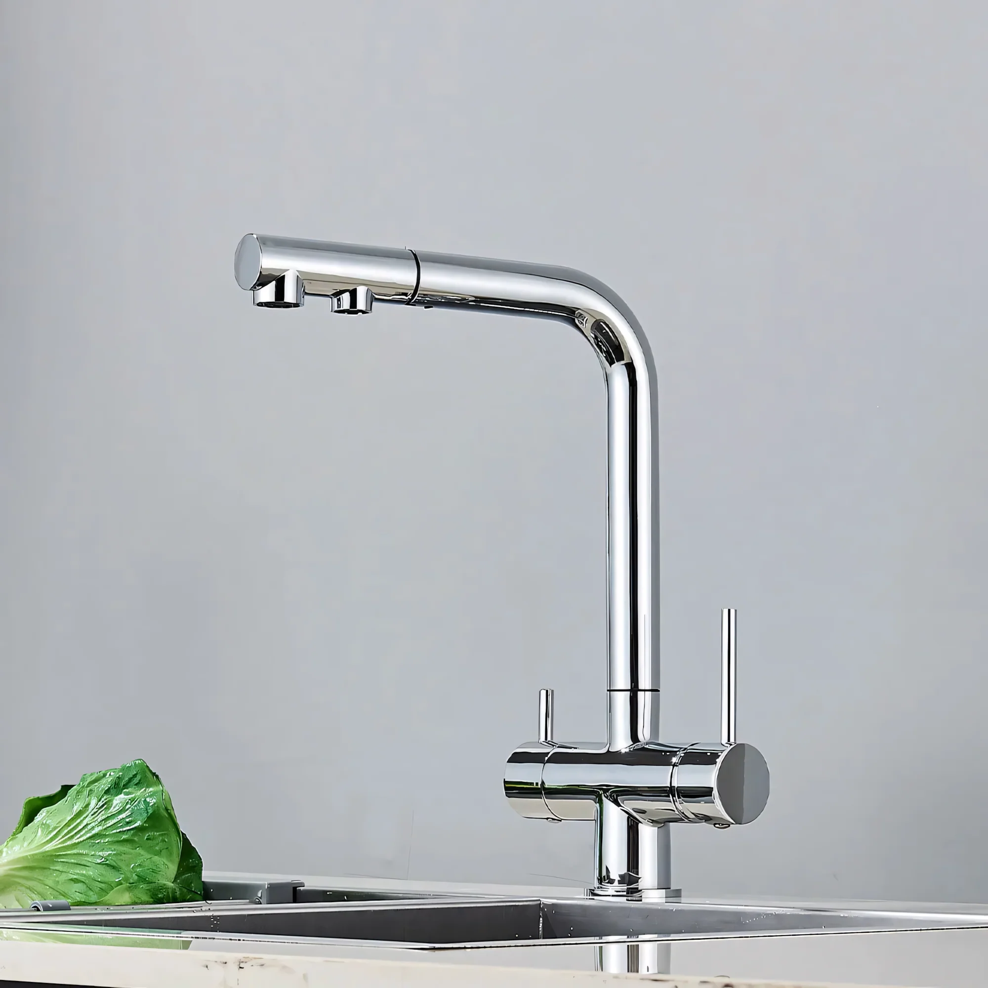 Middelburg Pro - Three-Way Pull-Out Kitchen Faucet with Filter Tap Reverse Osmosis Compatible - Image 6