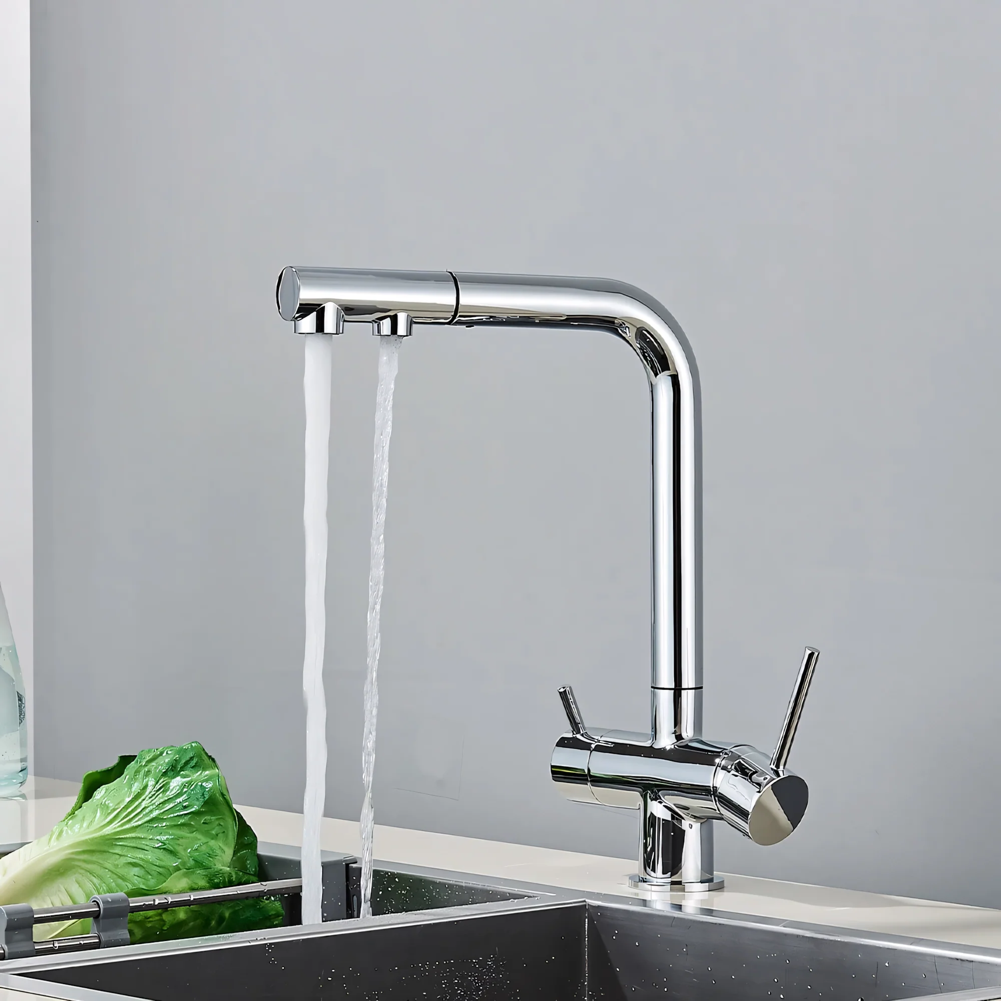 Middelburg Pro - Three-Way Pull-Out Kitchen Faucet with Filter Tap Reverse Osmosis Compatible - Image 7