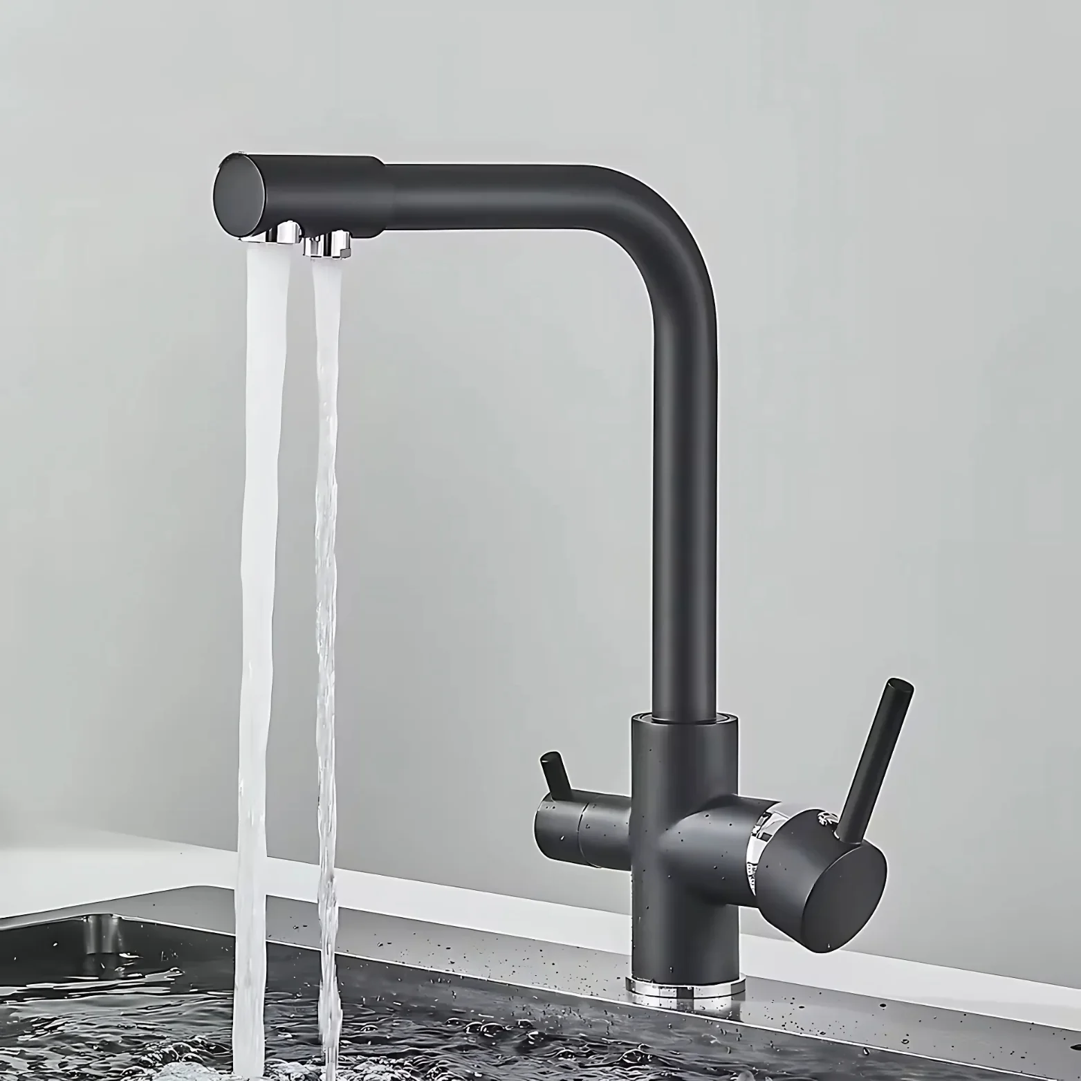 Middelburg - Three-Way Kitchen Faucet with Filter Tap Reverse Osmosis Compatible - Image 13