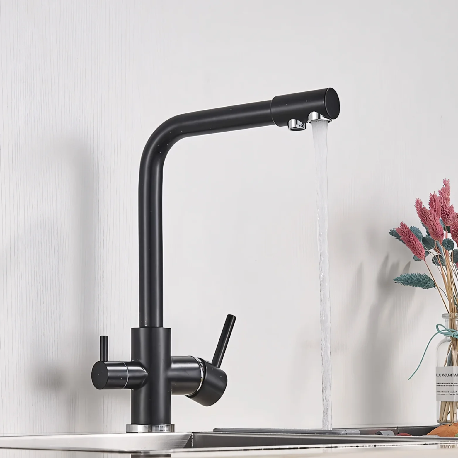 Middelburg - Three-Way Kitchen Faucet with Filter Tap Reverse Osmosis Compatible - Image 6