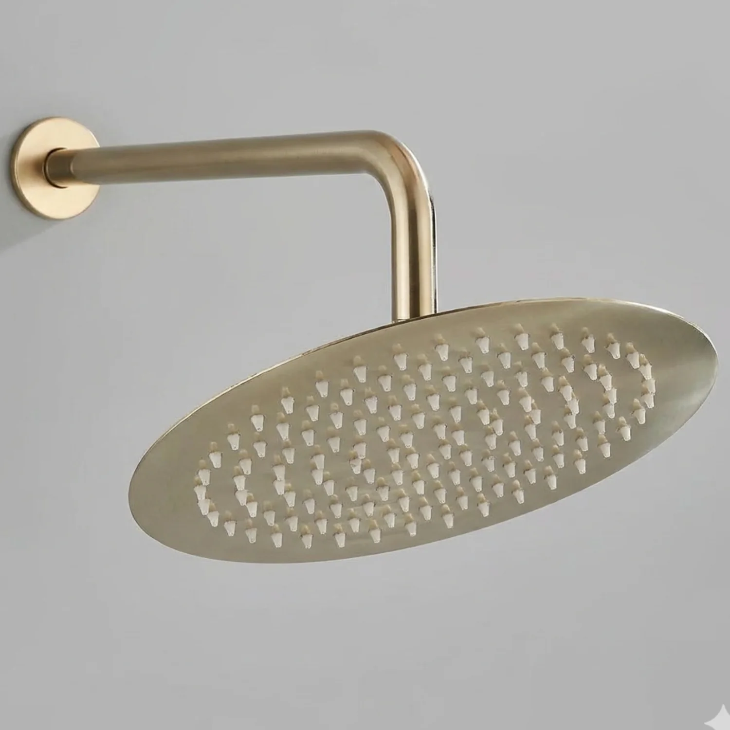 Odense -Brushed Gold Shower Faucet Wall Mounted Big Rainfall Head Hand Sprayer Set - Image 13