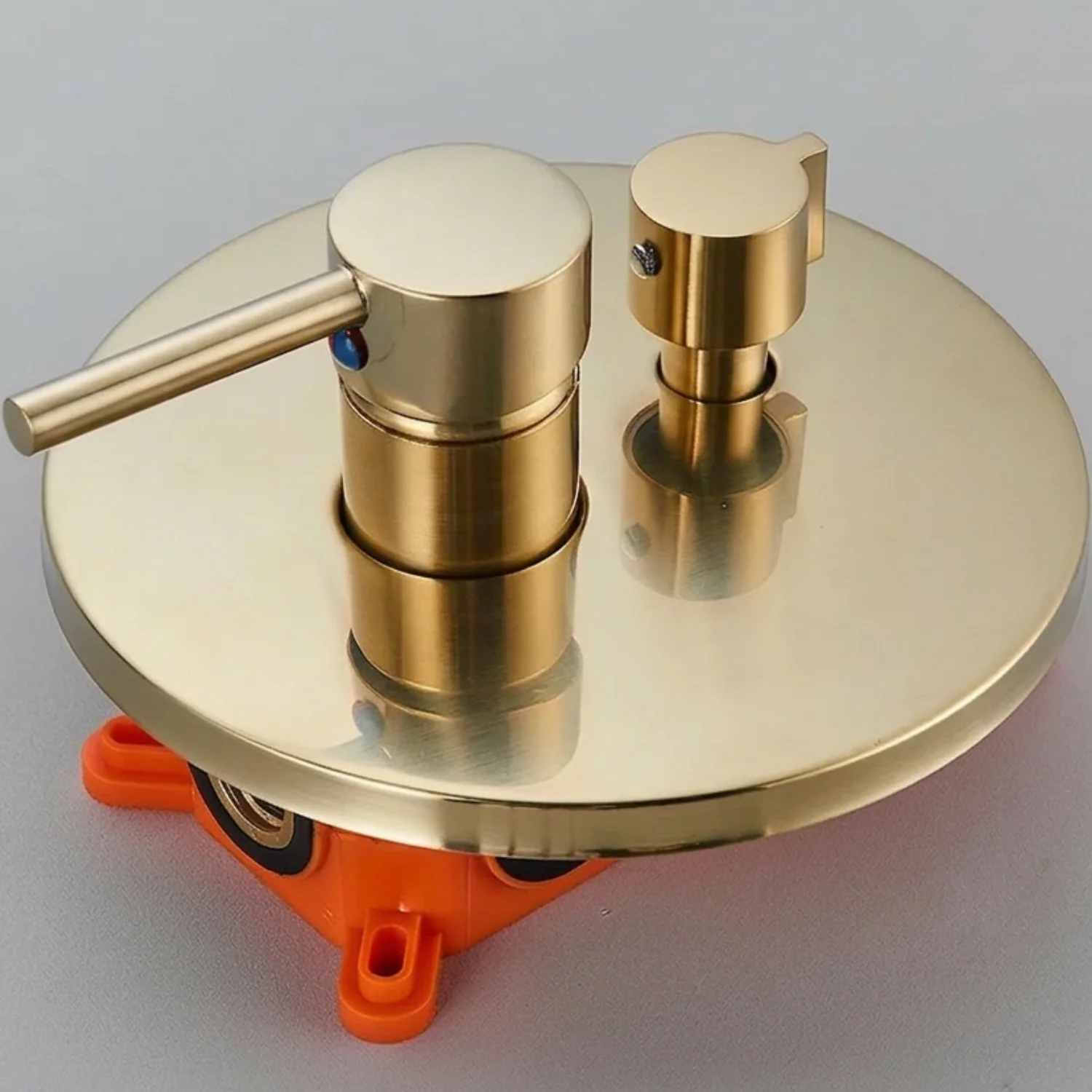 Odense -Brushed Gold Shower Faucet Wall Mounted Big Rainfall Head Hand Sprayer Set - Image 15