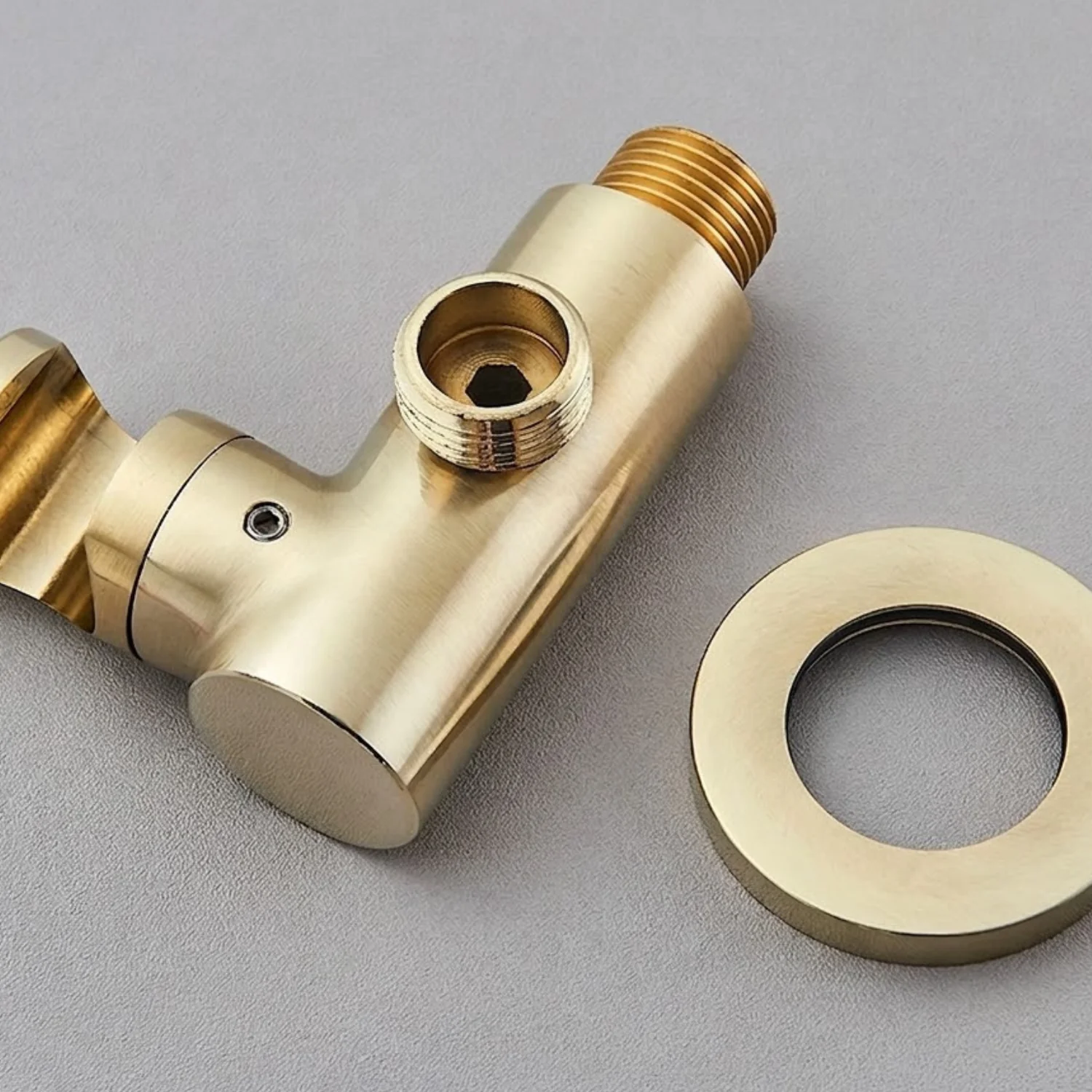 Odense -Brushed Gold Shower Faucet Wall Mounted Big Rainfall Head Hand Sprayer Set - Image 18