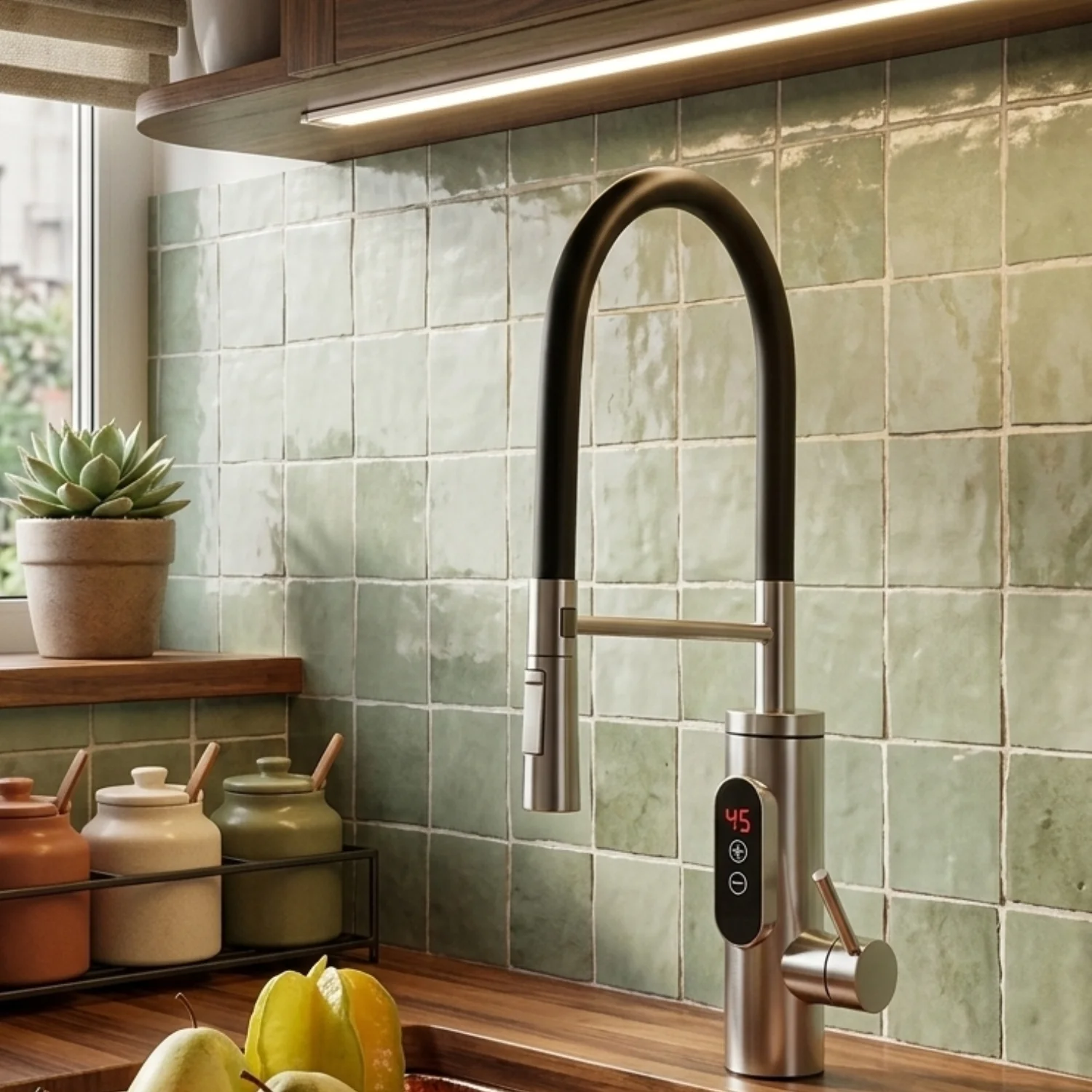 Oslo – Electric Water Heater 220V Instant Hot Water Faucet with Digital Display , Tankless Under-Sink Kitchen Tap, EU Plug - Image 3
