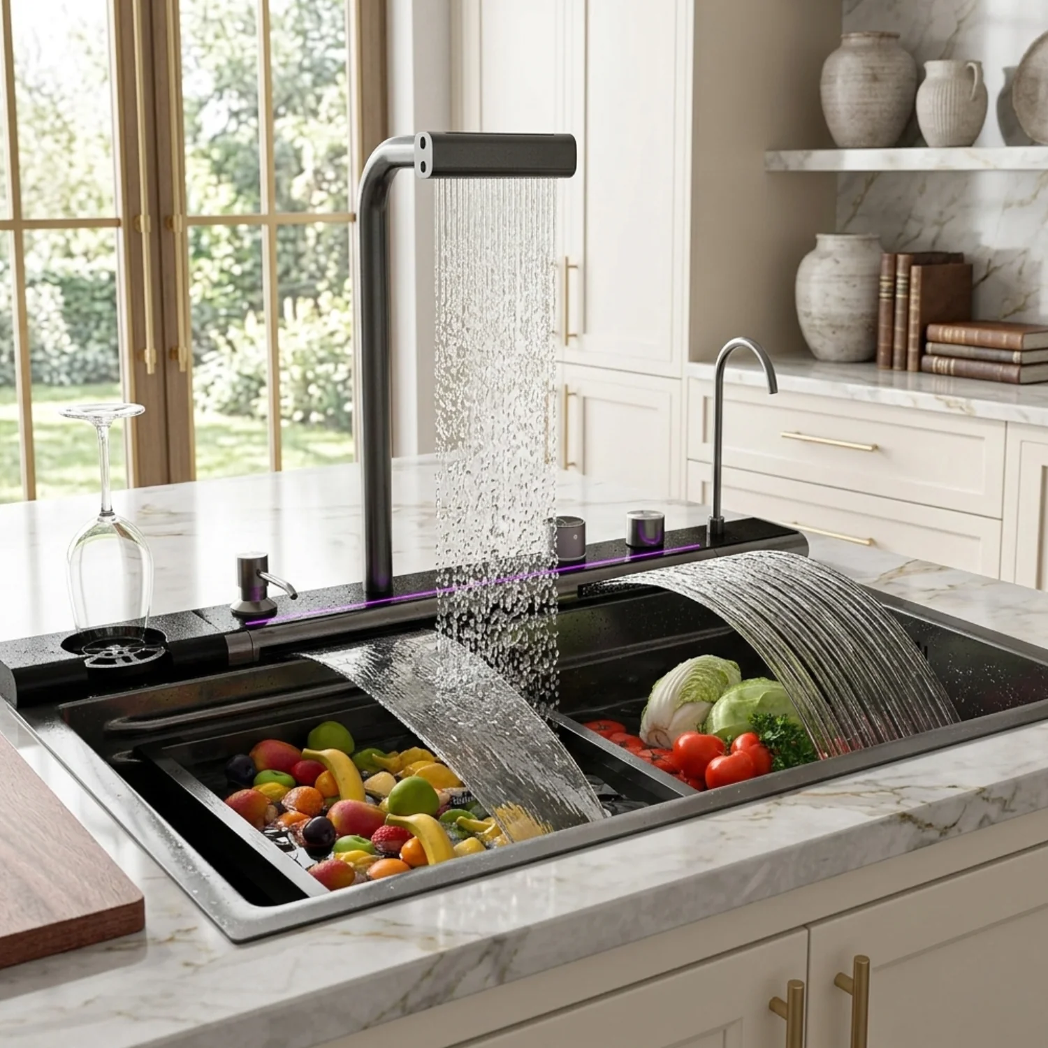 Radviken - Smart Triple Waterfall Kitchen Sink with Digital Display - Image 11