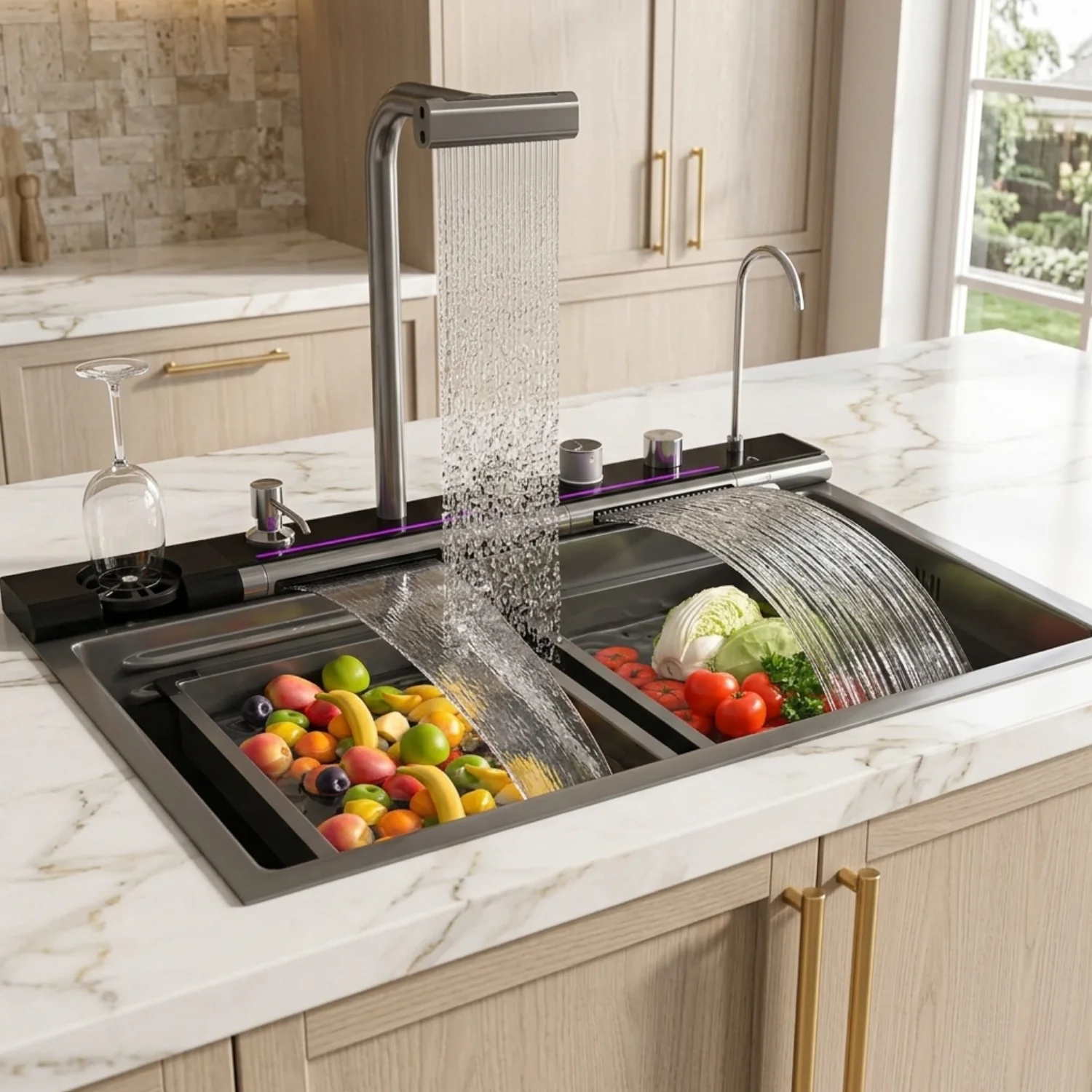 Radviken - Smart Triple Waterfall Kitchen Sink with Digital Display - Image 12