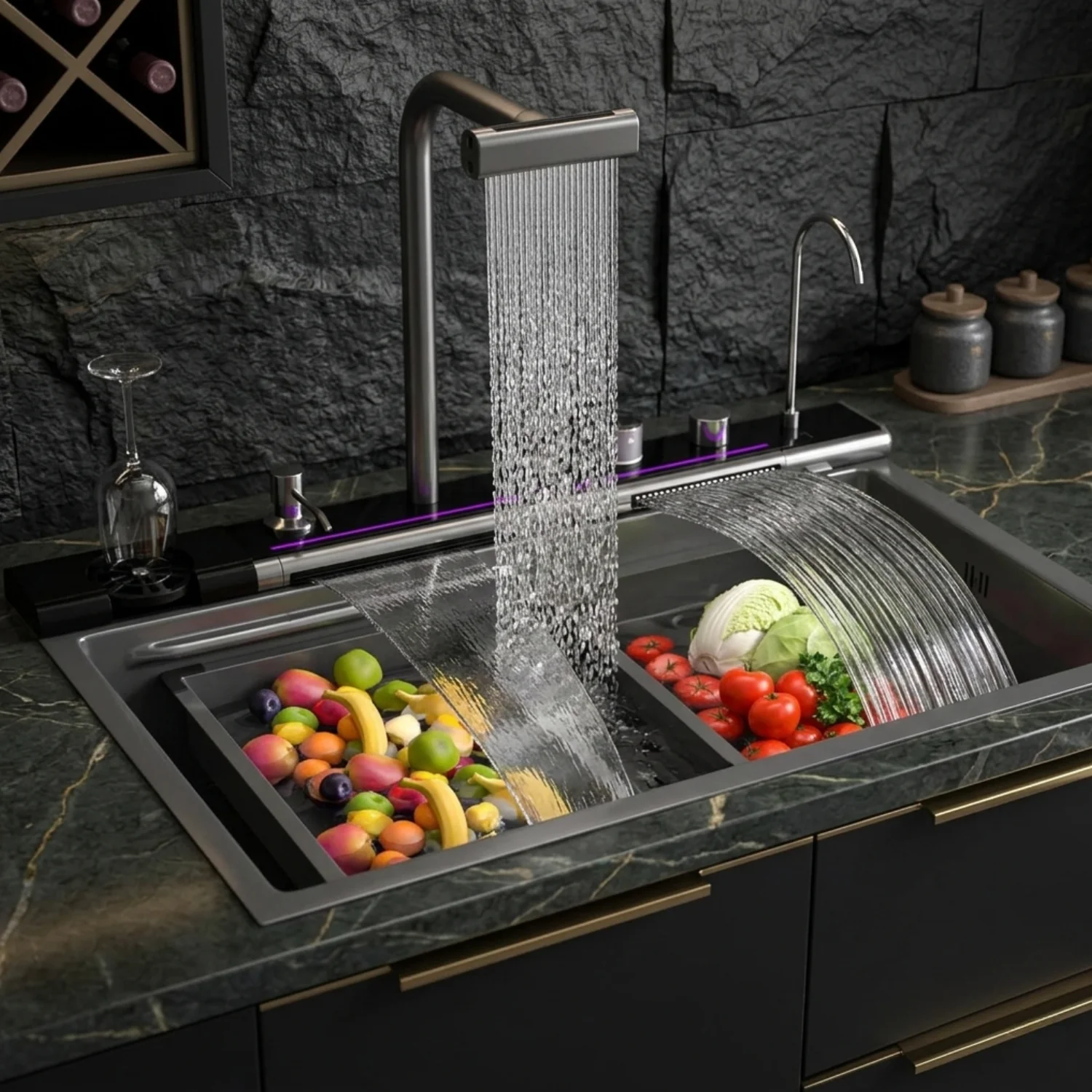 Radviken - Smart Triple Waterfall Kitchen Sink with Digital Display - Image 13