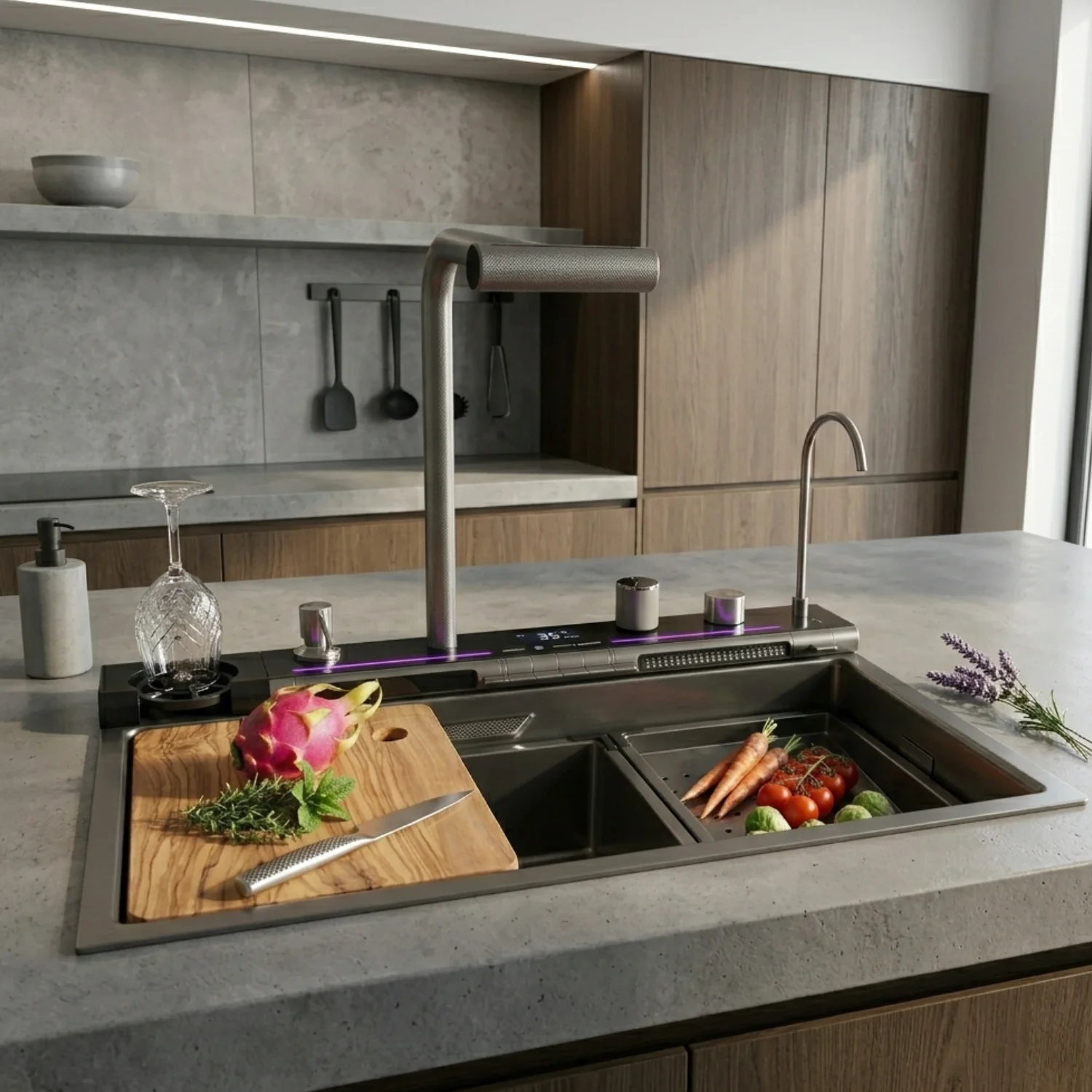Radviken - Smart Triple Waterfall Kitchen Sink with Digital Display - Image 5