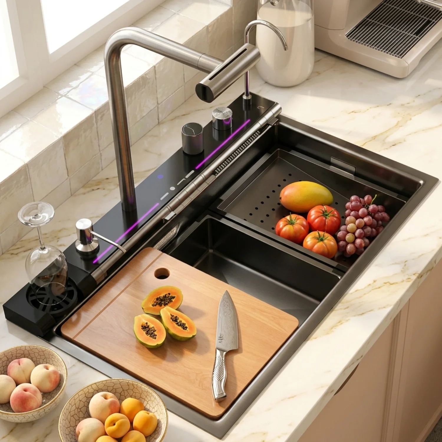 Radviken - Smart Triple Waterfall Kitchen Sink with Digital Display - Image 9