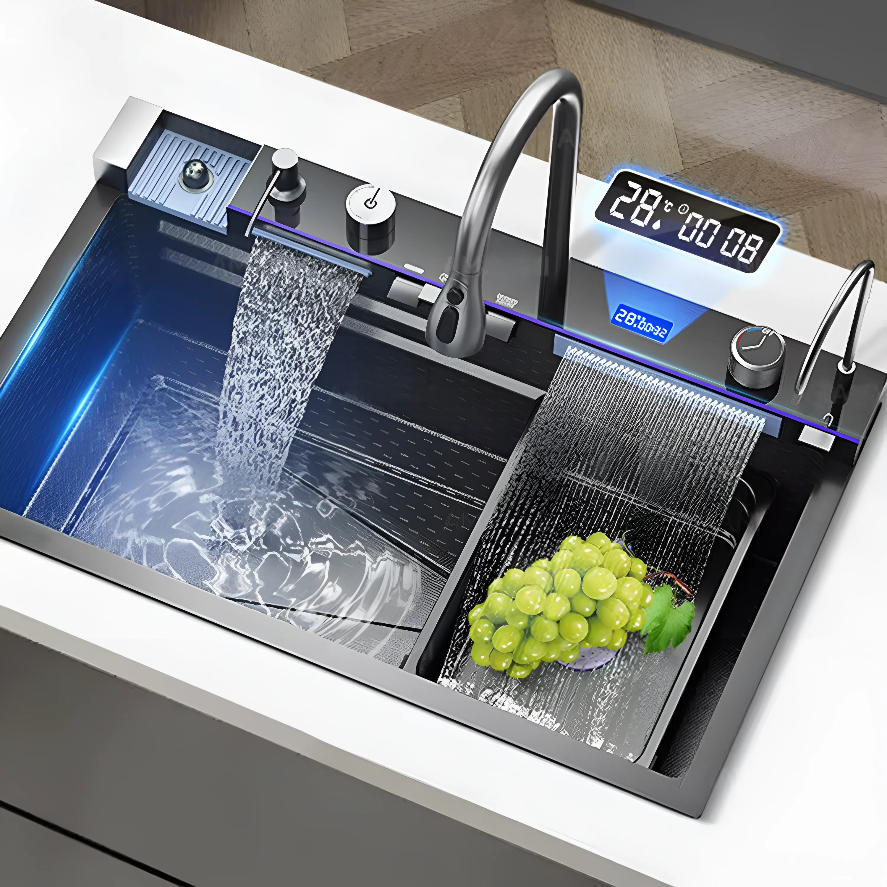 Ristafallet Pro - Smart Workstation Kitchen Sink Waterfall Stainless Steel Dish Basin - Image 5