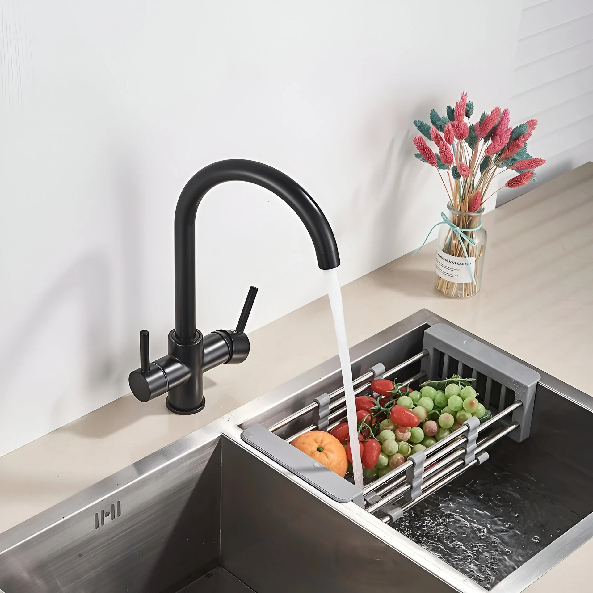 Sarpsborg - Three-Way Kitchen Faucet with Filter Tap Reverse Osmosis Compatible - Image 10
