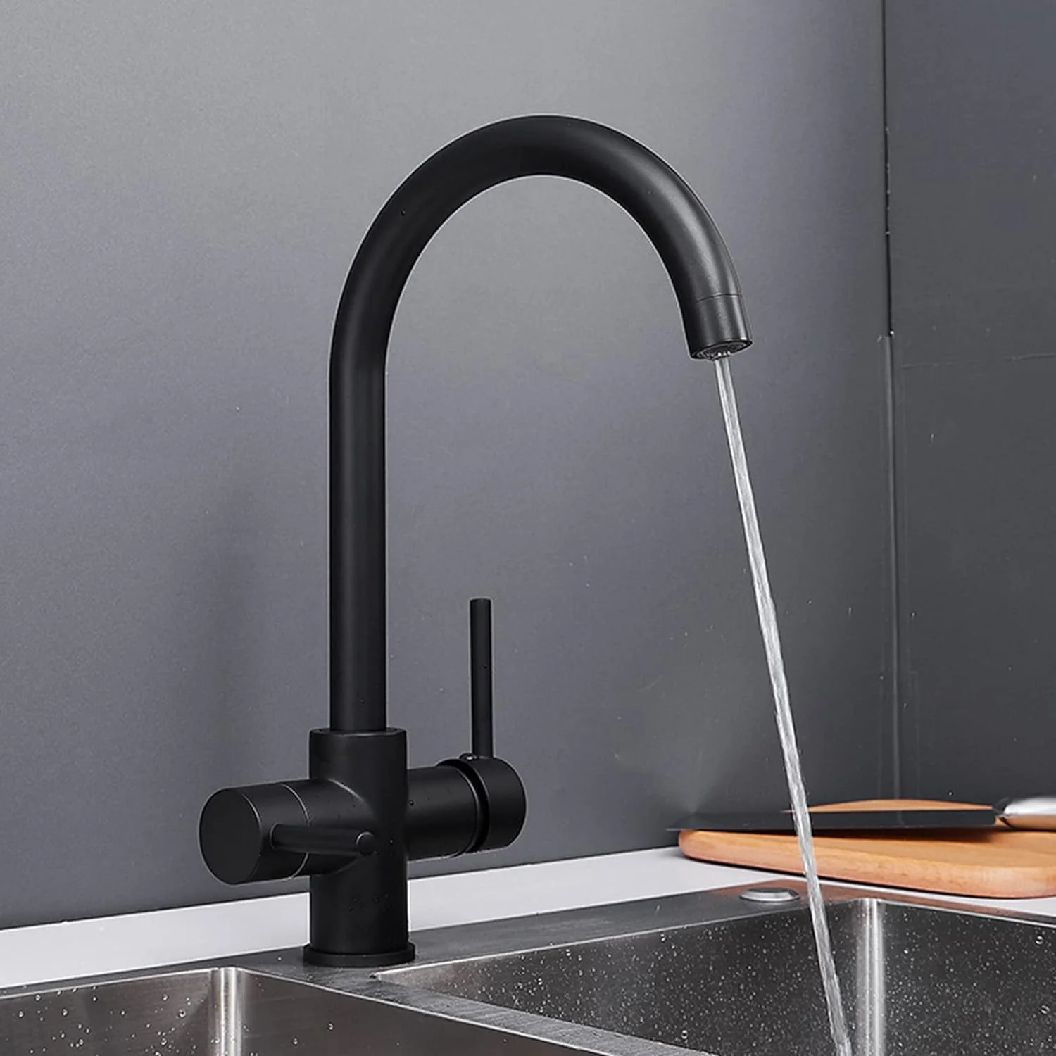 Sarpsborg - Three-Way Kitchen Faucet with Filter Tap Reverse Osmosis Compatible - Image 5