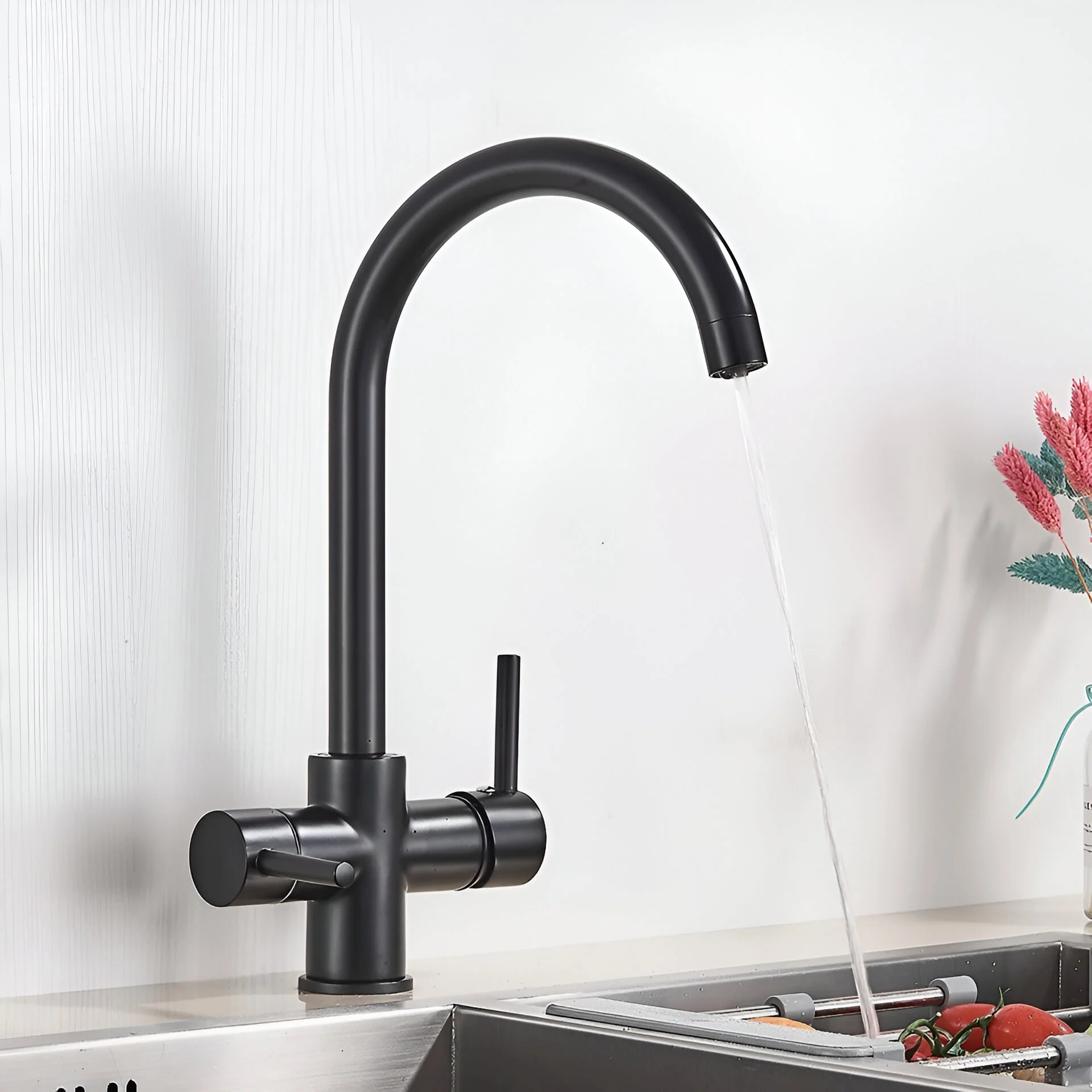 Sarpsborg - Three-Way Kitchen Faucet with Filter Tap Reverse Osmosis Compatible - Image 9