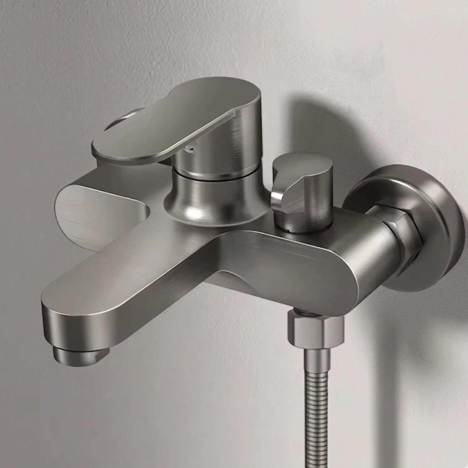 Siljan - 3-Way Shower Faucet Set with Diverter, Handheld Spray & Wall Mounted Mixer Valve