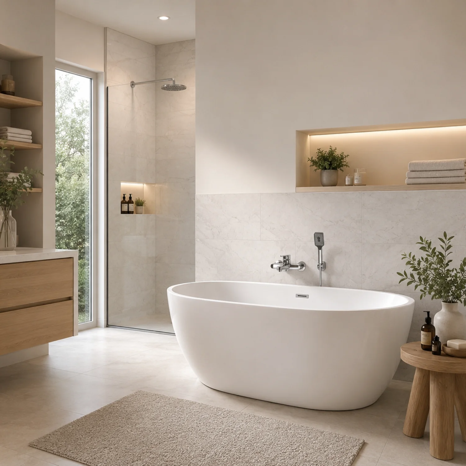 Siljan - 3-Way Shower Faucet Set with Diverter, Handheld Spray & Wall Mounted Mixer Valve - Image 12
