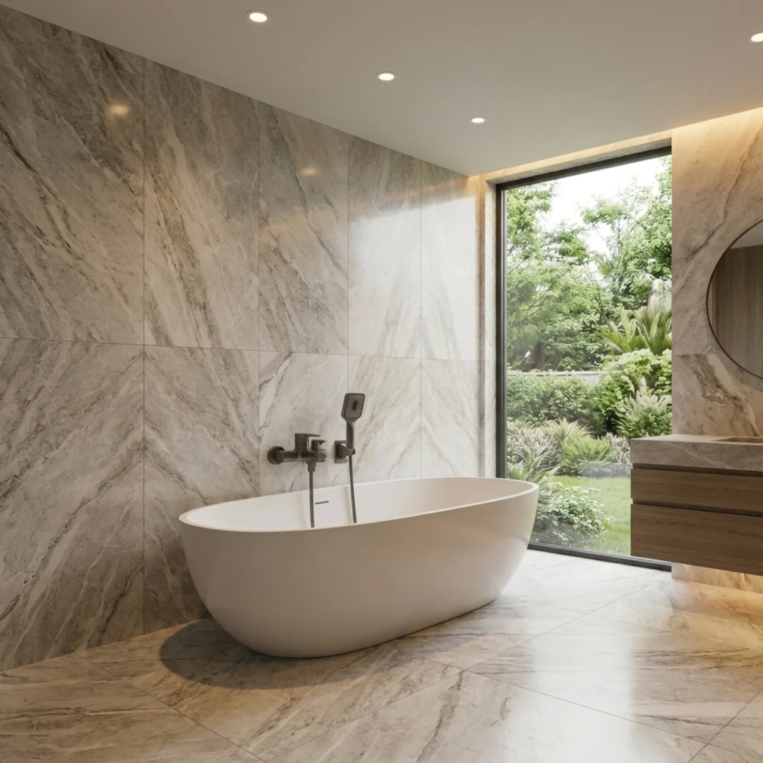 Siljan - 3-Way Shower Faucet Set with Diverter, Handheld Spray & Wall Mounted Mixer Valve - Image 9