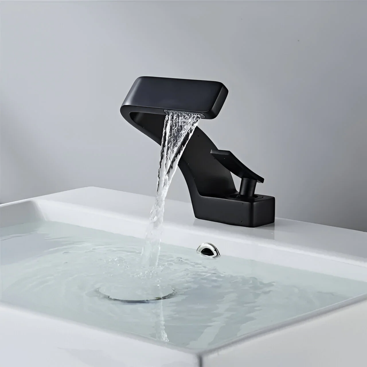 Solna - Waterfall Single Lever Brass Bathroom Sink Faucet - Image 11