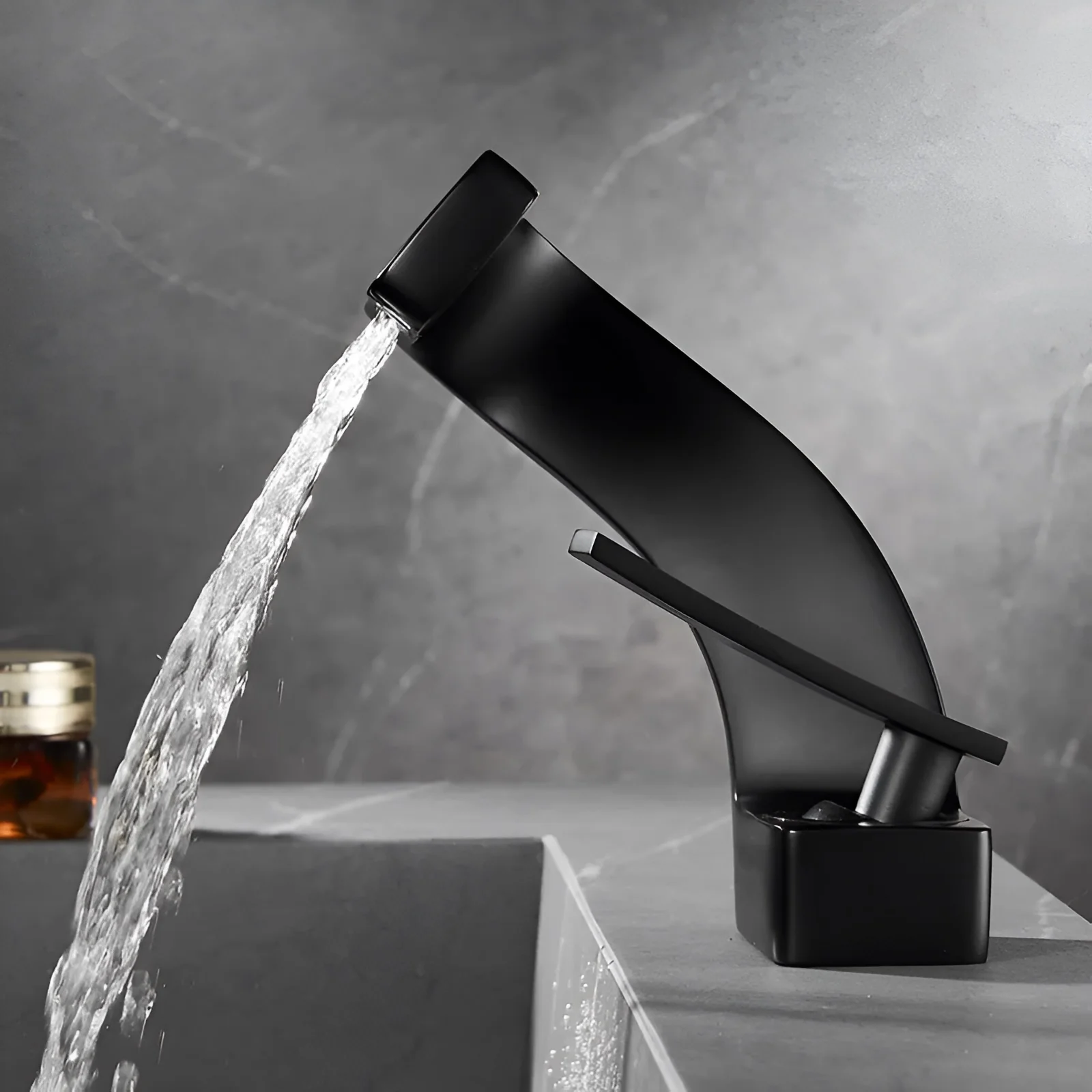 Solna - Waterfall Single Lever Brass Bathroom Sink Faucet - Image 13