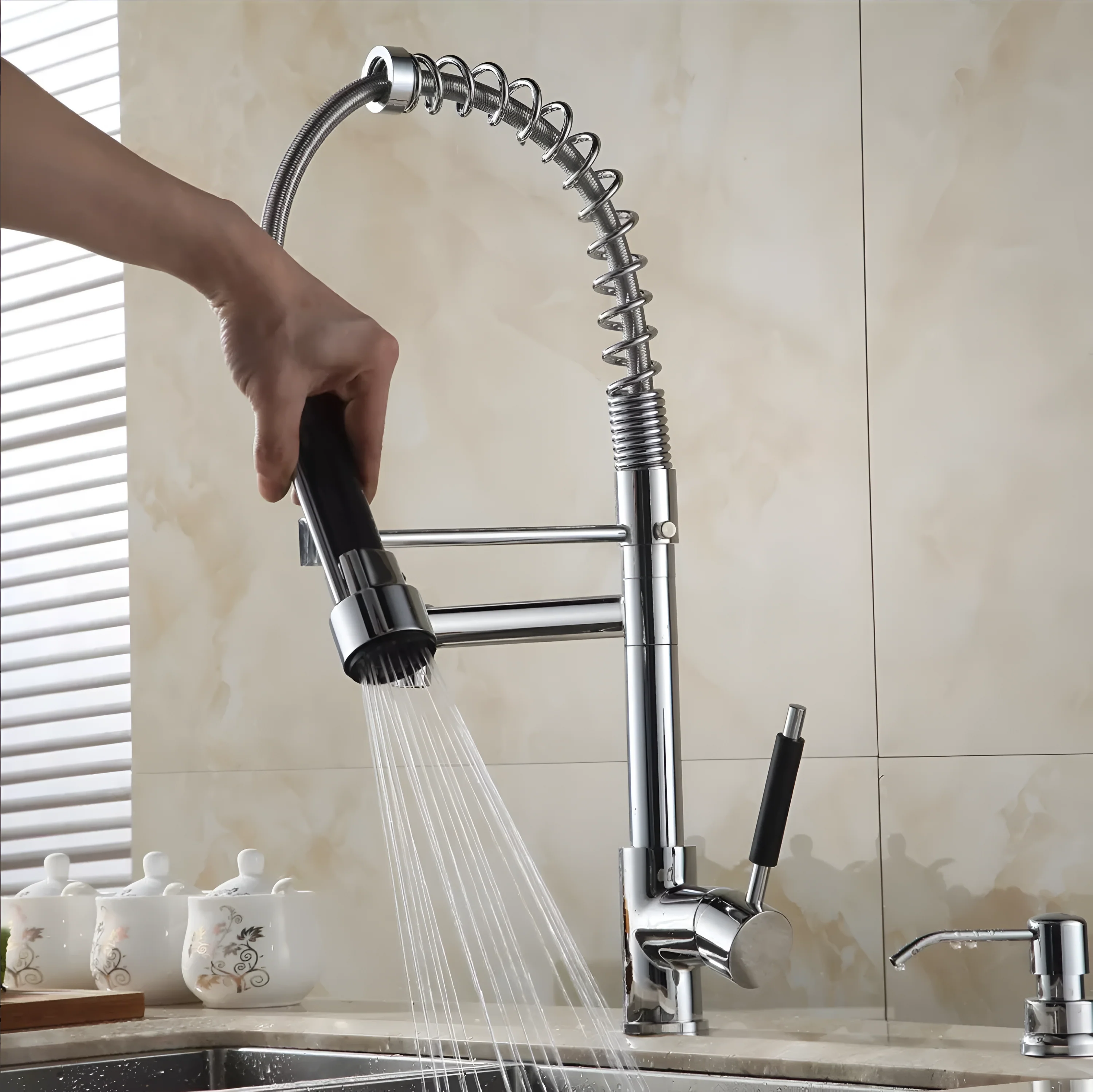 Stavanger - Professional Pull-Down Kitchen Faucet With High Arc - Image 6